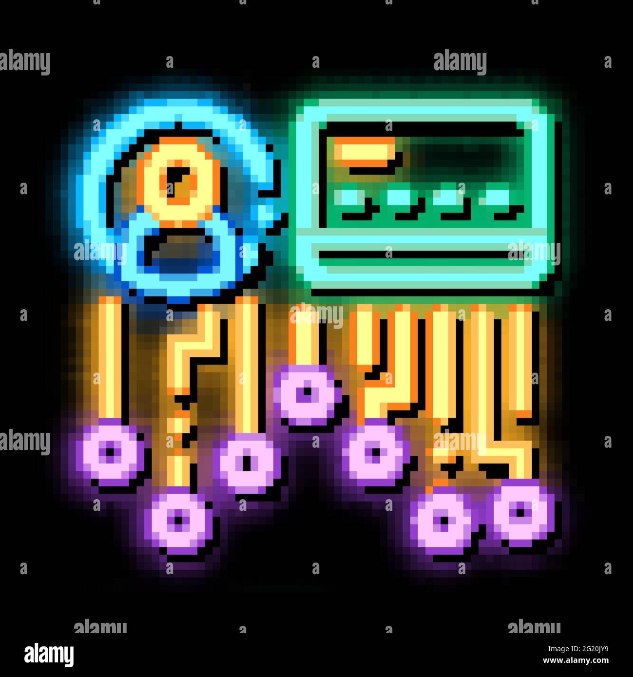 cardholder details neon glow icon illustration Stock Vector