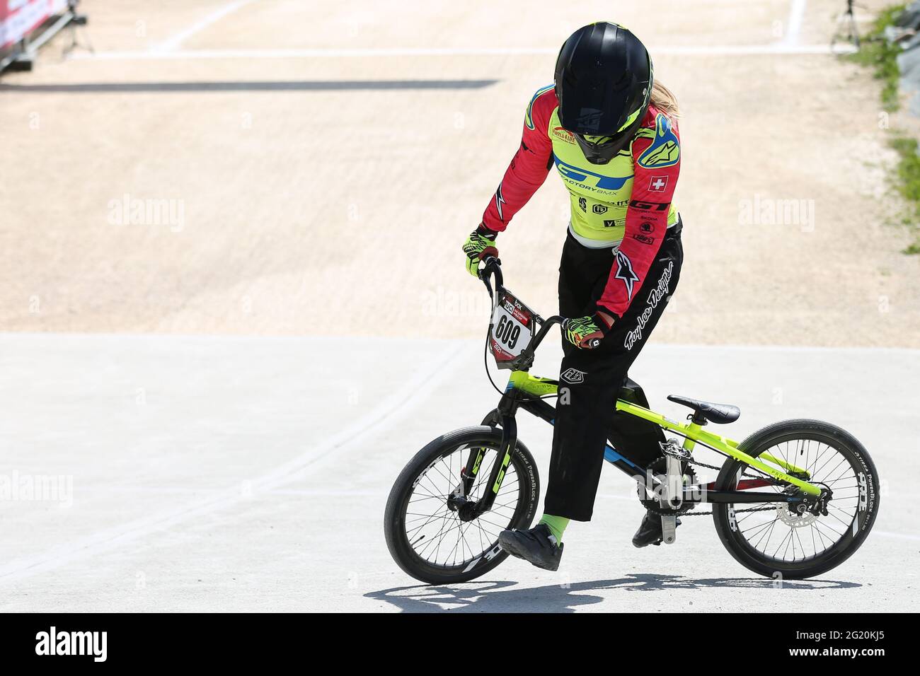 Amaelle CALOZ of Switzerland competes in the UCI BMX Supercross World Cup  Round 1 at the BMX Olympic Arena on May 8th 2021 in Verona, Italy Stock  Photo - Alamy