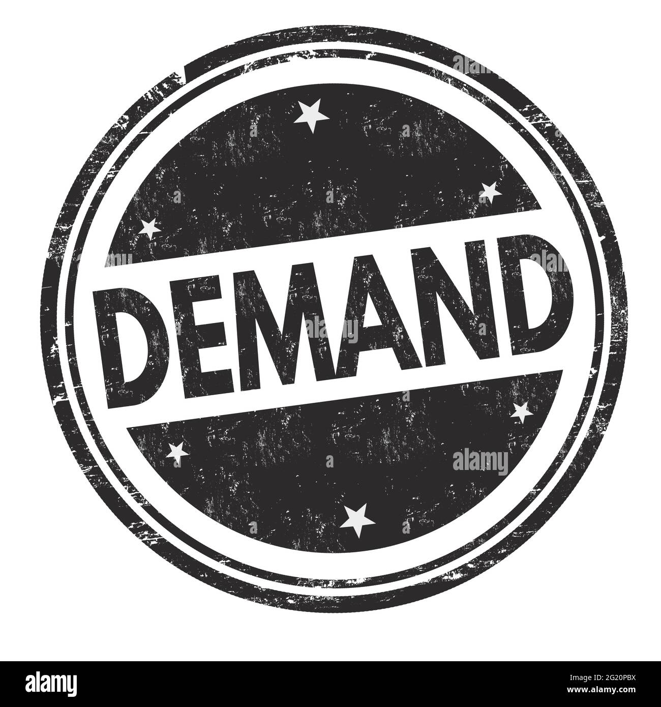 Black demand stamp symbol isolated on a white background Stock Photo