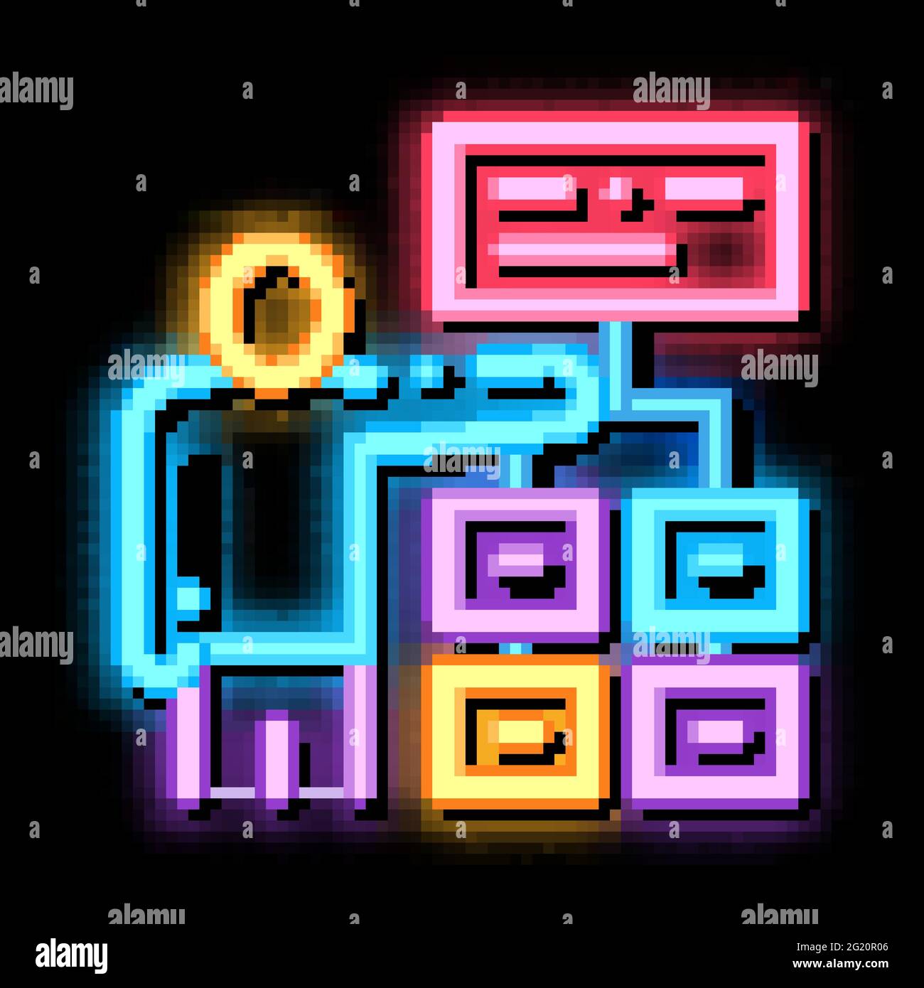 resource concept presentation neon glow icon illustration Stock Vector ...