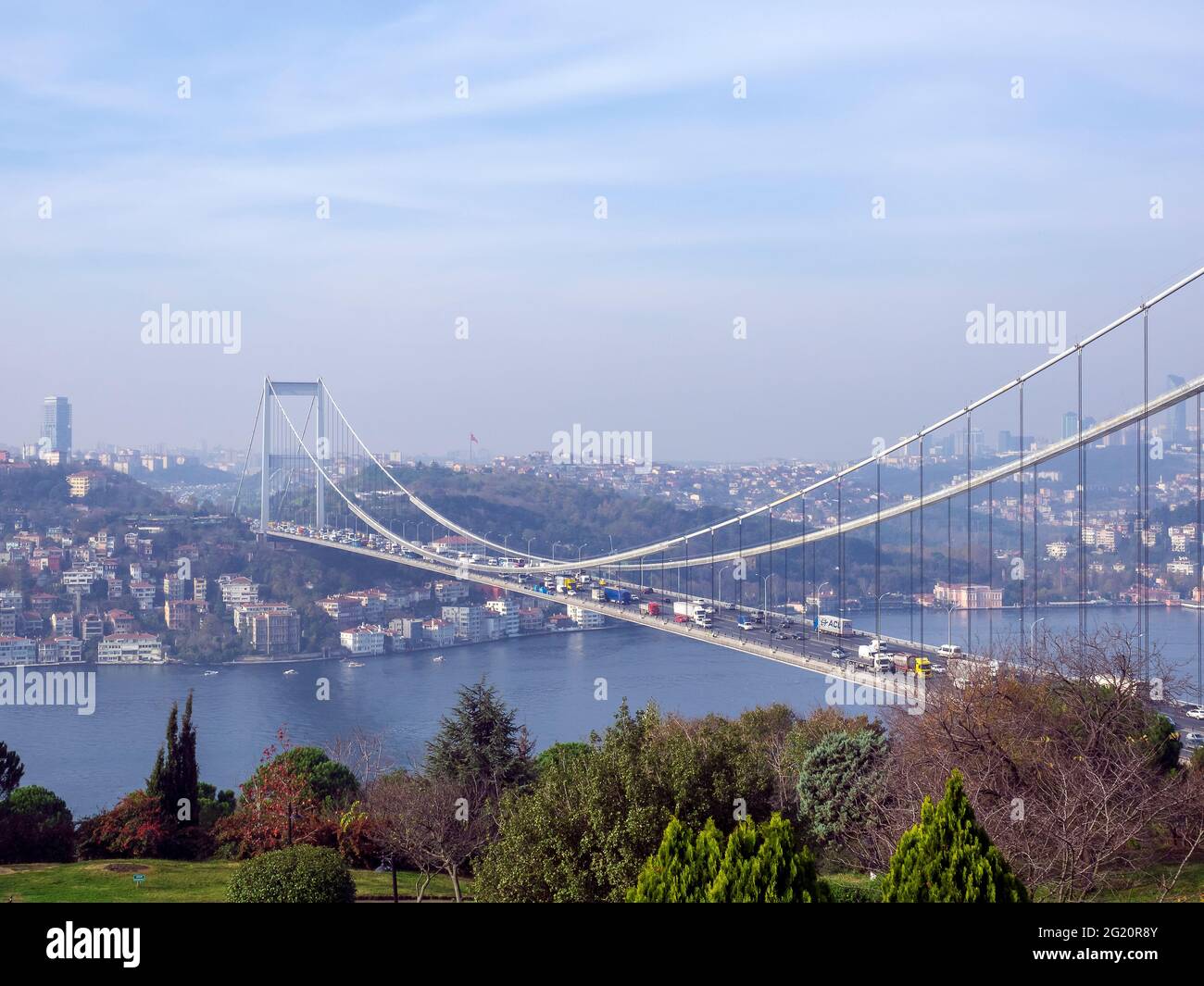 Bosphorus Bridge from Anatolian side , Istanbul, Turkey Stock Photo