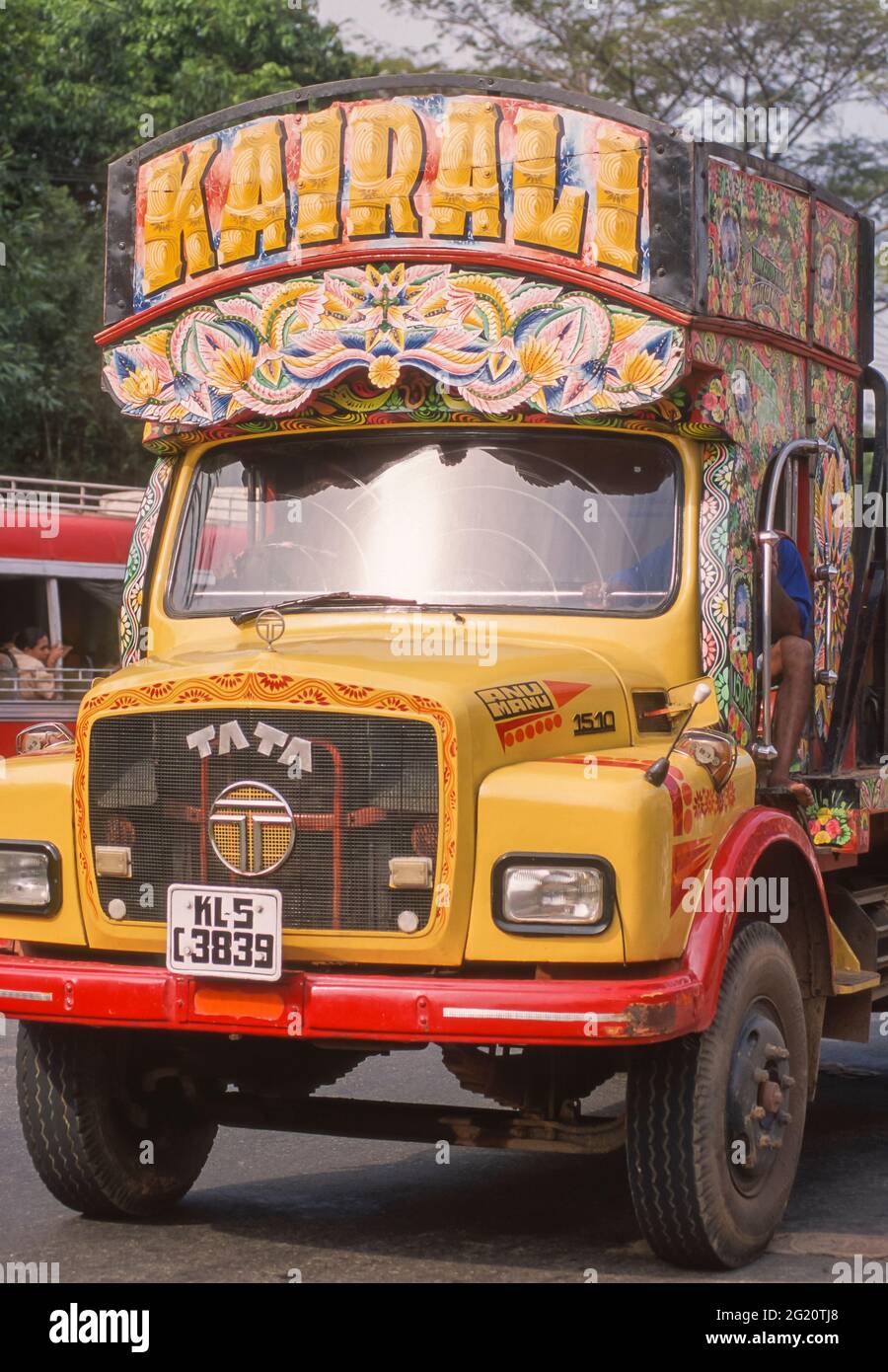 KERALA, INDIA - Colorful truck on street. Stock Photo