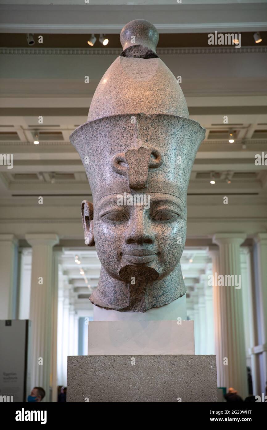 Bust of King Amenhotep III, The British Museum, London Uk Stock Photo