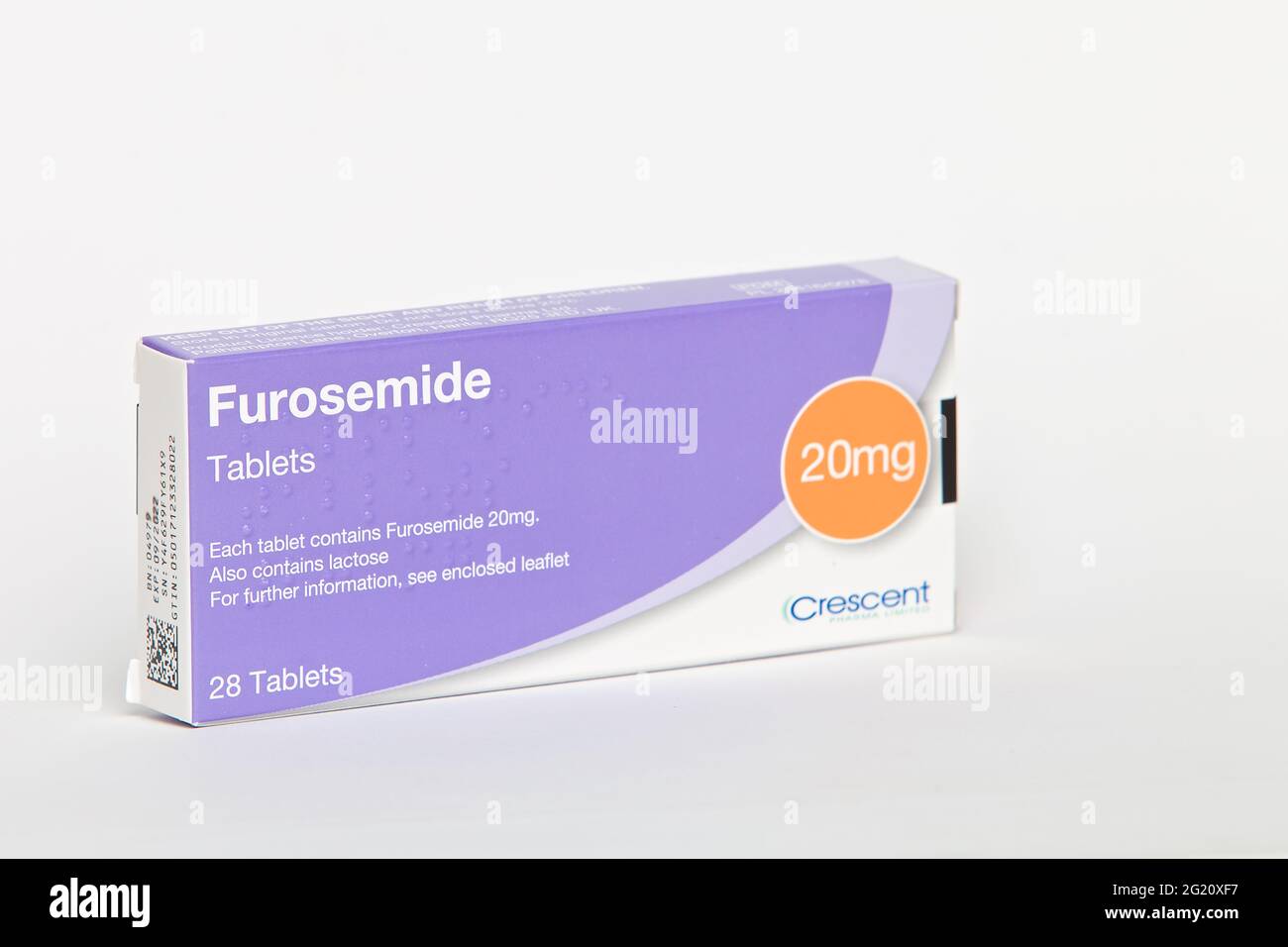 Furosemide Tablets 20mg, Furosemide is a type of medicine called a  diuretic. It's used to treat high blood pressure, heart failure and oedema  (a build Stock Photo - Alamy