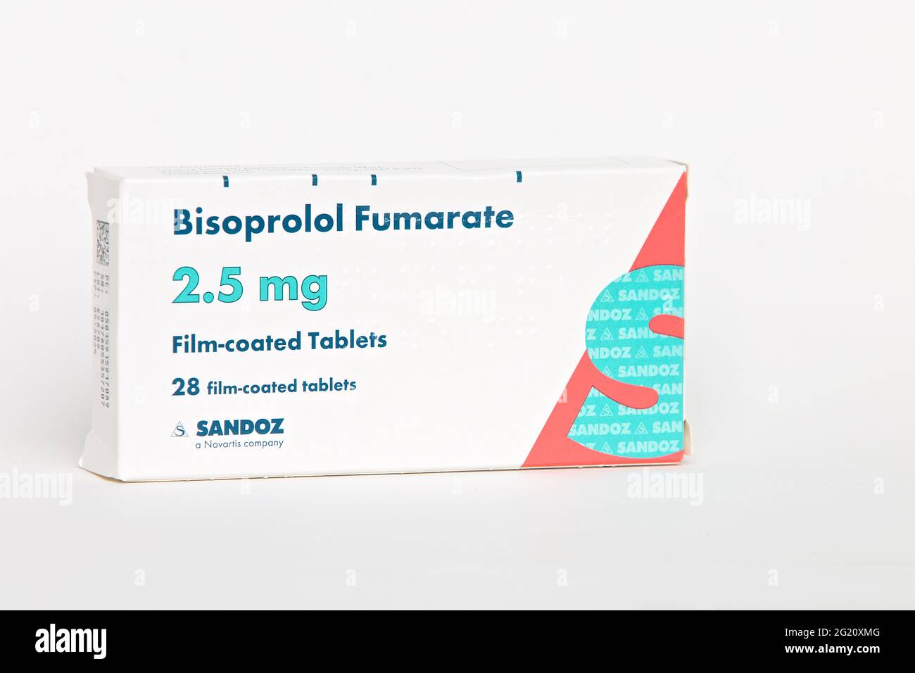 Bisoprolol is a medicine used to treat high blood pressure (hypertension) and heart failure. Stock Photo