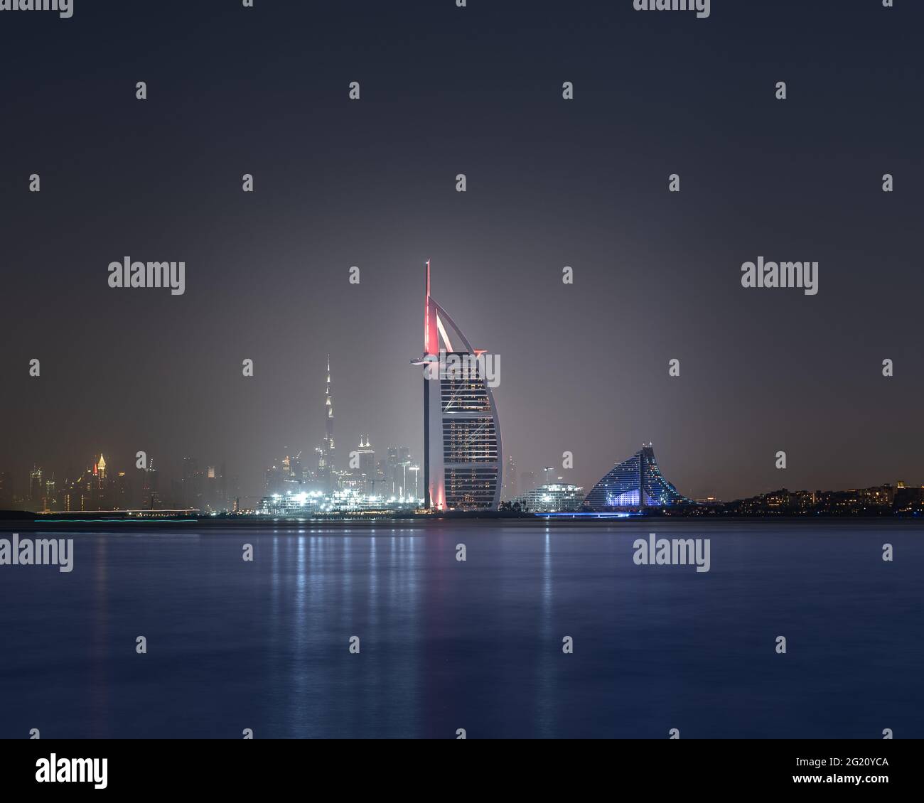 aligning both iconic buildings in Dubai Burj Alarab and Burj Khalifa ...