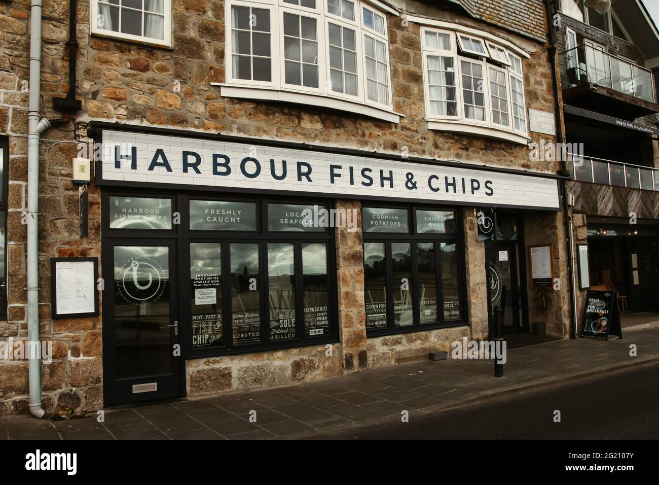 Harbour Fish & Chips, Wharf Road, St. Ives, Cornwall, UK, June 2021