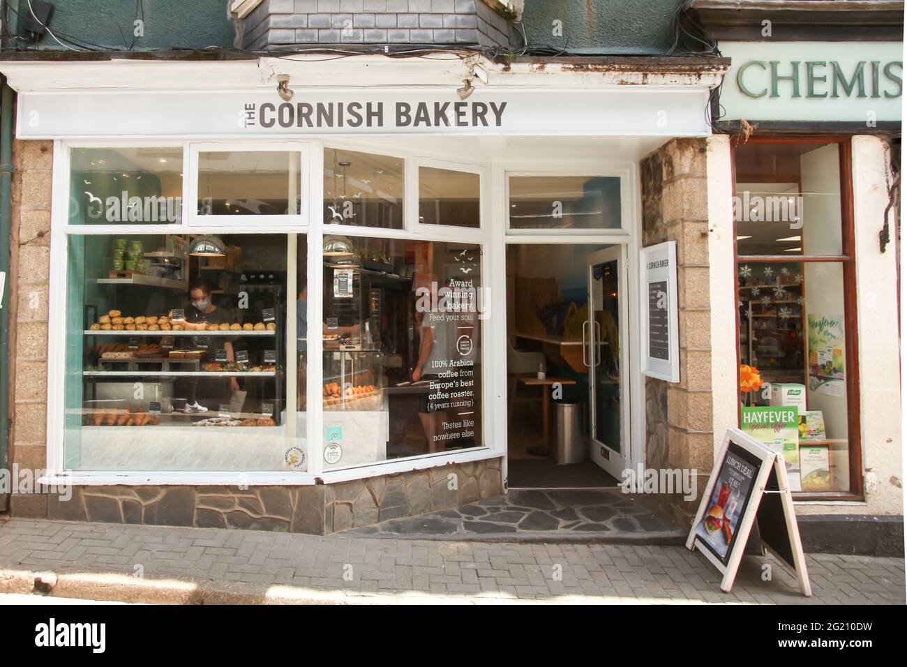 The Cornish Bakery, Fore Street, St. Ives, Cornwall, UK, June 2021 Stock Photo Alamy