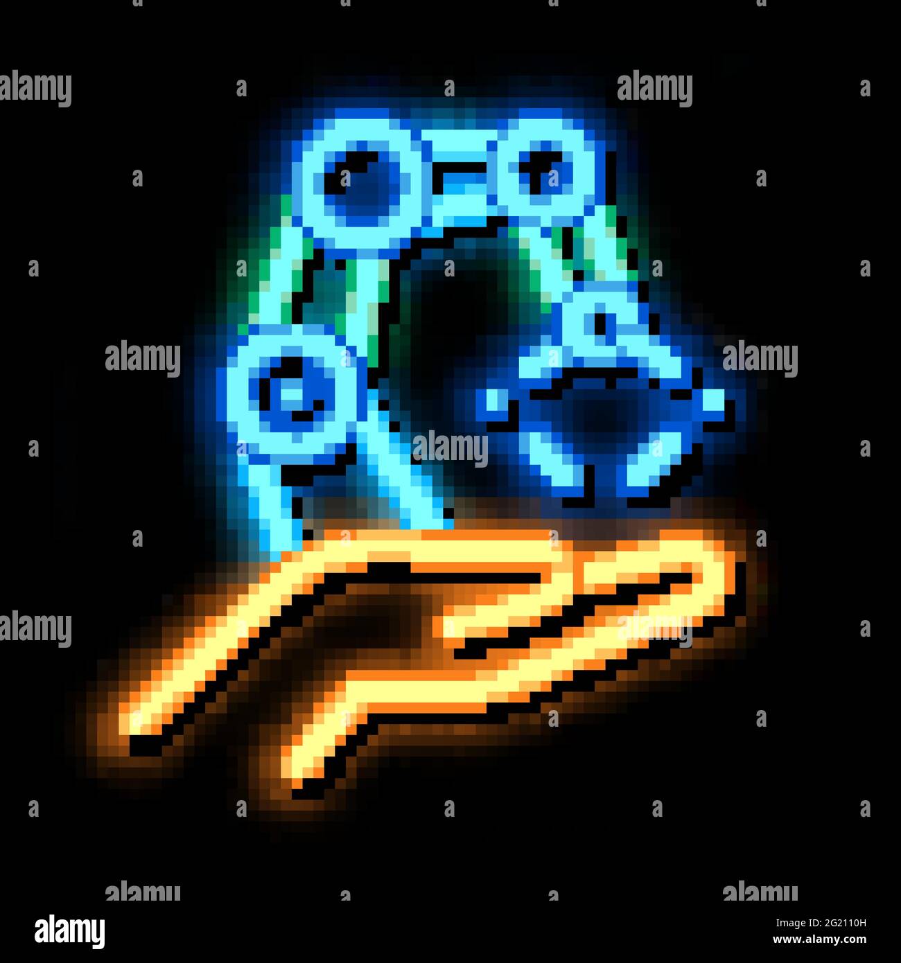 robotic delivery neon glow icon illustration Stock Vector Image & Art ...