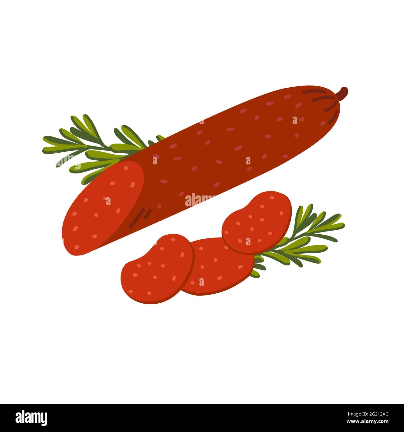Pepperoni sausage. Meat delicatessen on white background. Slices of ...