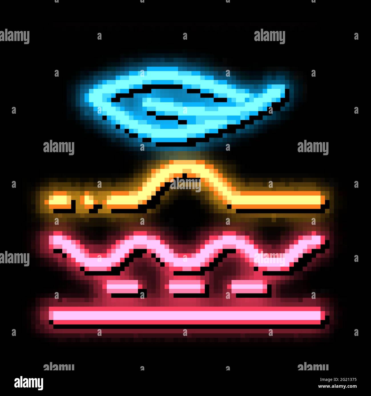 smoothing problem areas of skin neon glow icon illustration Stock ...