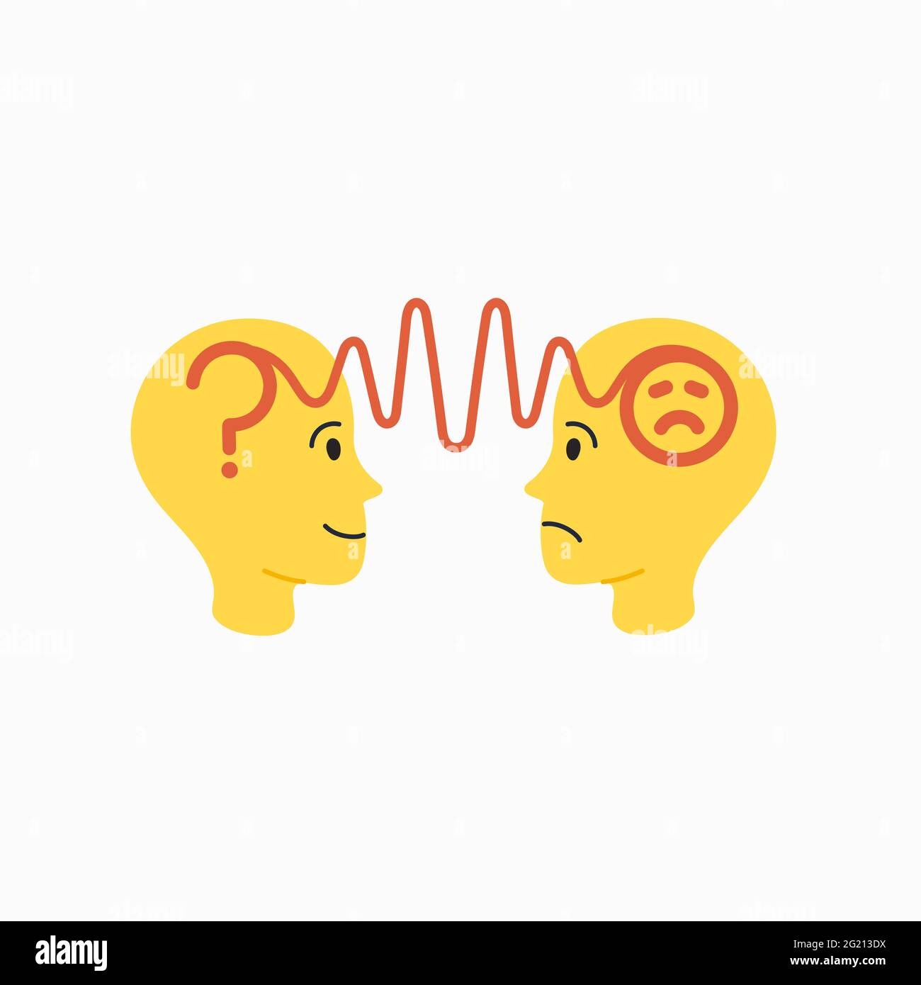 Empathy. Empathy concept - silhouettes of two human heads with an abstract image of emotions inside. Vector illustration in flat cartoon style on whit Stock Vector Image & Art - Alamy Empathy. Empathy concept - silhouettes of two human heads with an abstract image of emotions inside. Vector illustration in flat cartoon style on whit Stock Vector Image & Art - Alamy