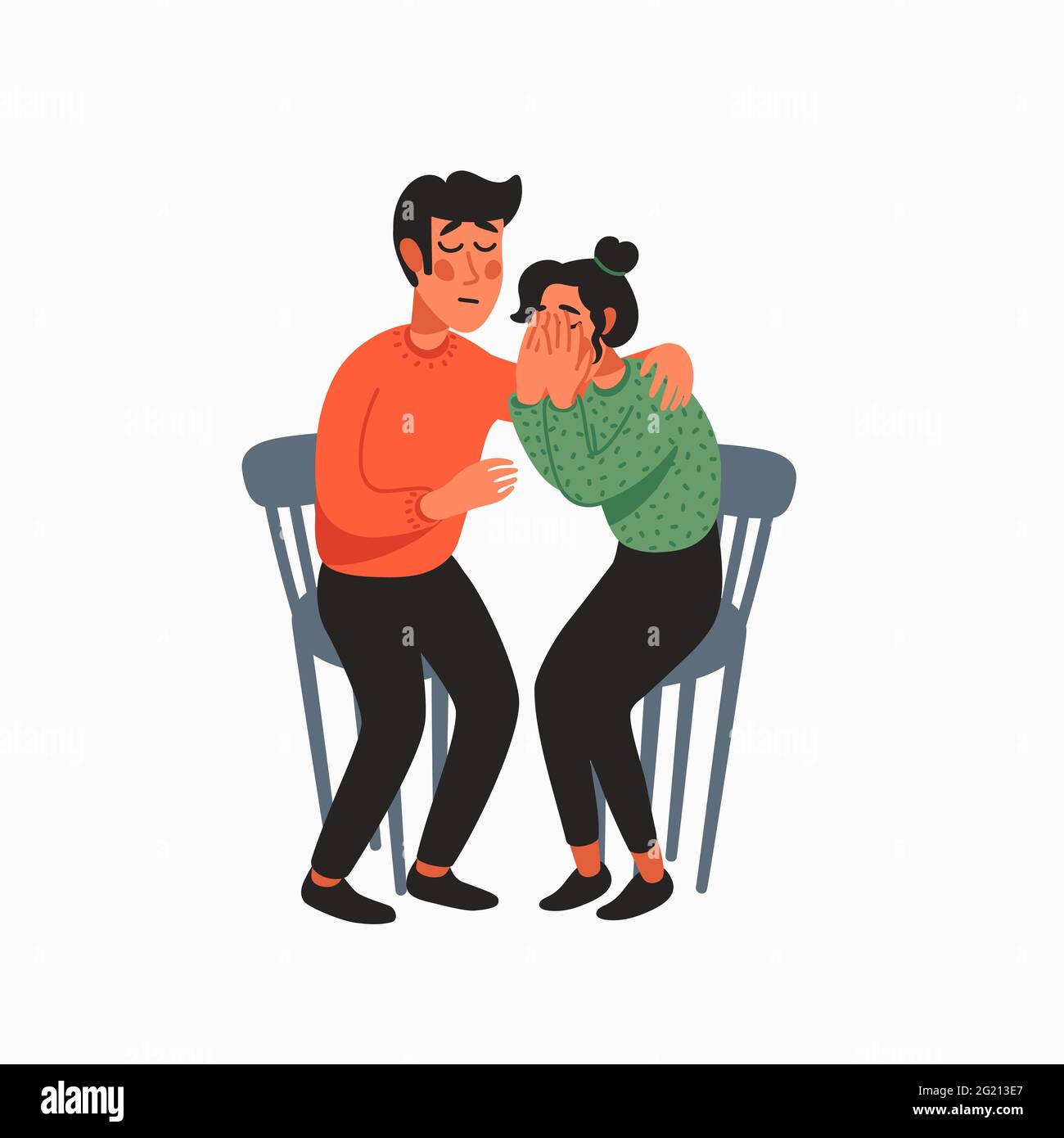 Empathy. Empathy and Compassion concept - young man comforting crying woman. Helping hand or psychological care. Vector illustration in flat cartoon s Stock Vector Image & Art - Alamy Empathy. Empathy and Compassion concept - young man comforting crying woman. Helping hand or psychological care. Vector illustration in flat cartoon s Stock Vector Image & Art - Alamy