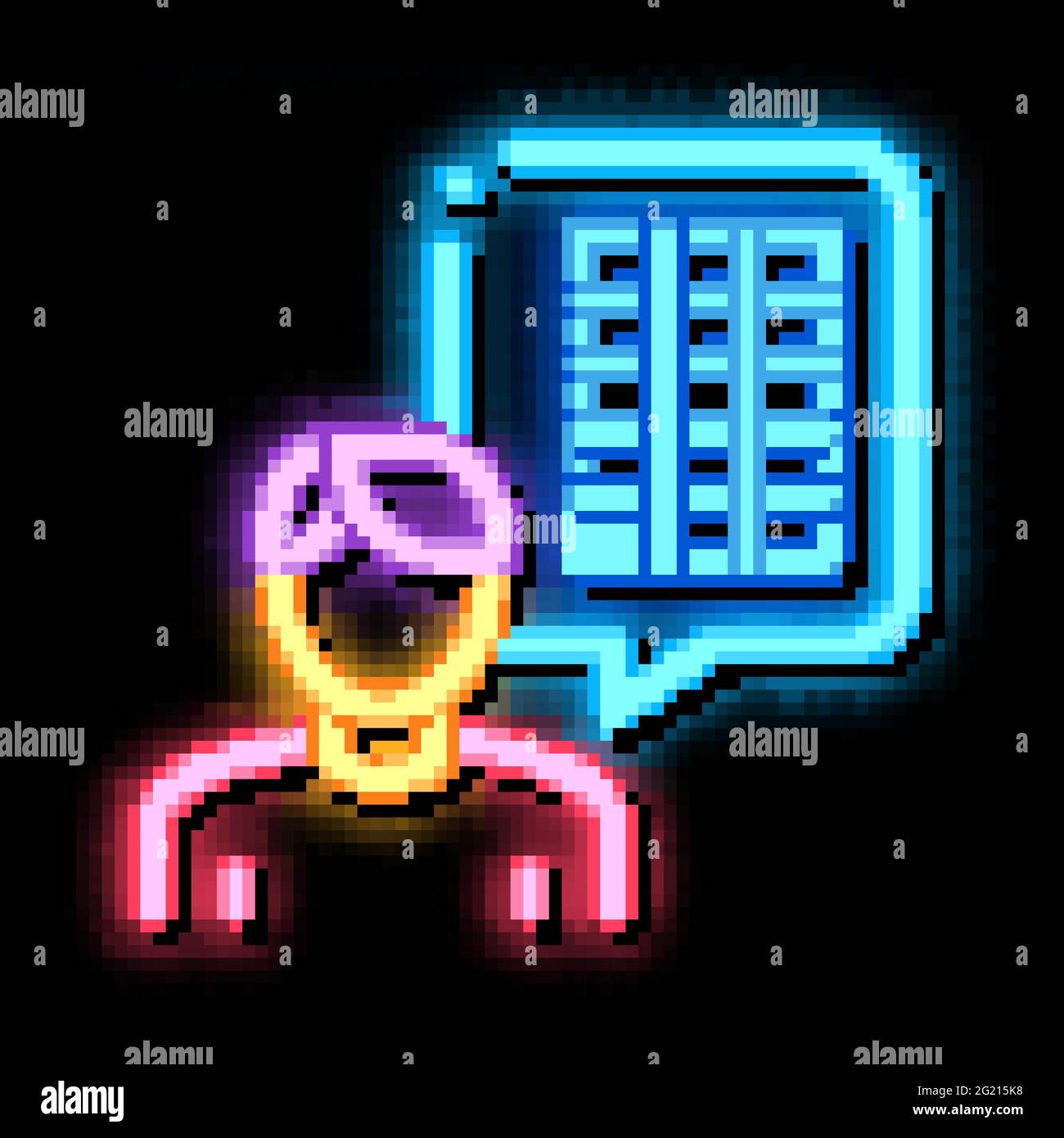 solar consultant neon glow icon illustration Stock Vector