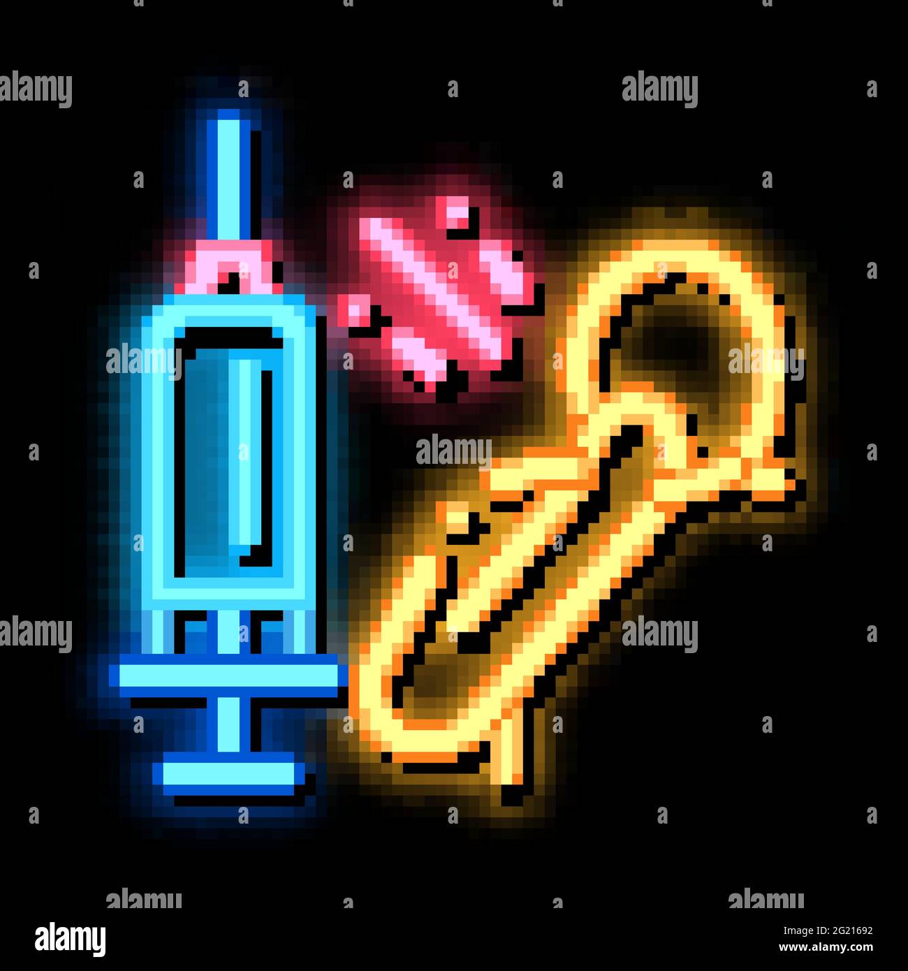syringe man fear neon glow icon illustration Stock Vector Image & Art ...