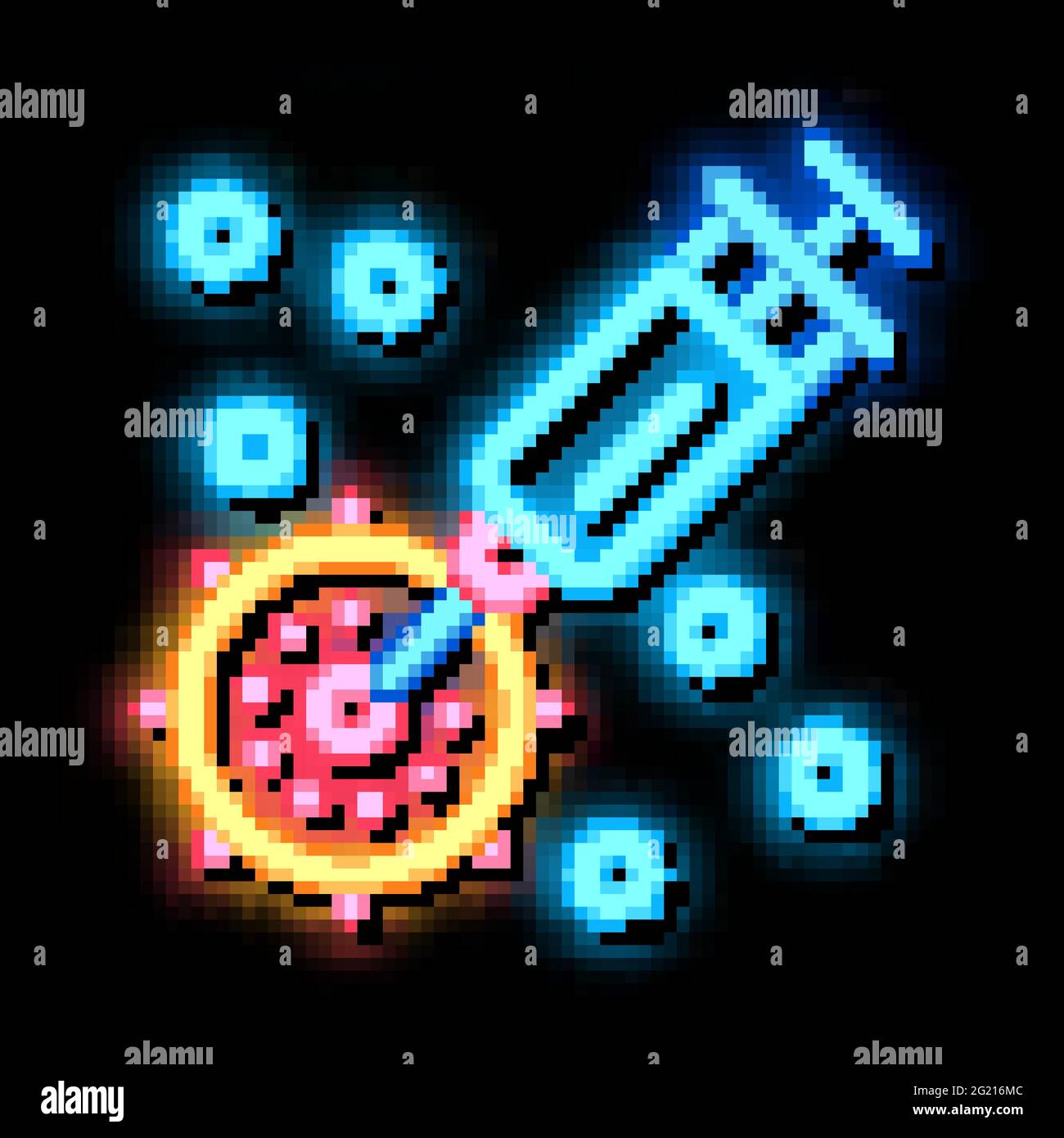 injection exactly to appointed place neon glow icon illustration Stock ...