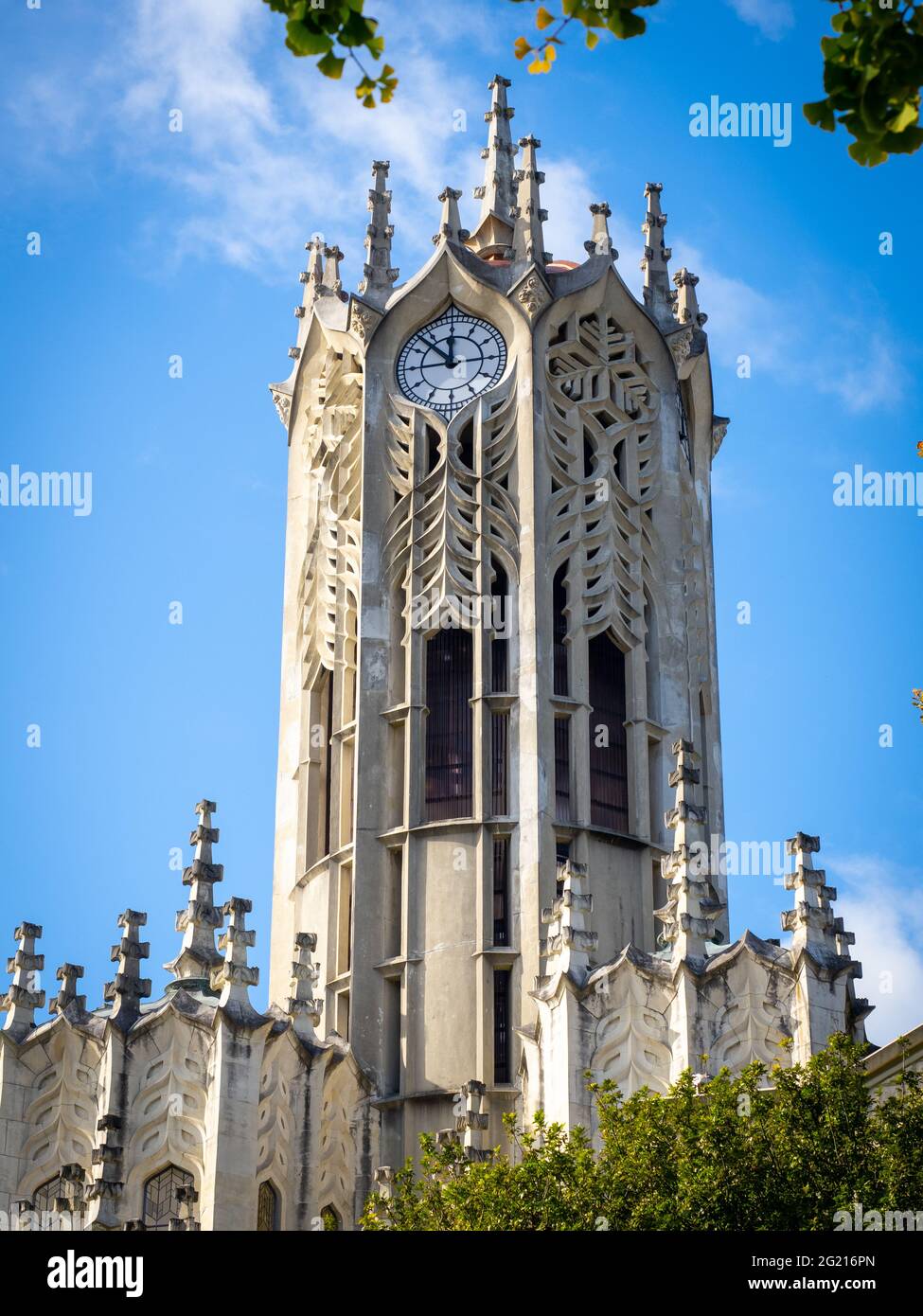 AUCKLAND, NEW ZEALAND Jun 01, 2021 View of Auckland University Clock Tower Old Arts building