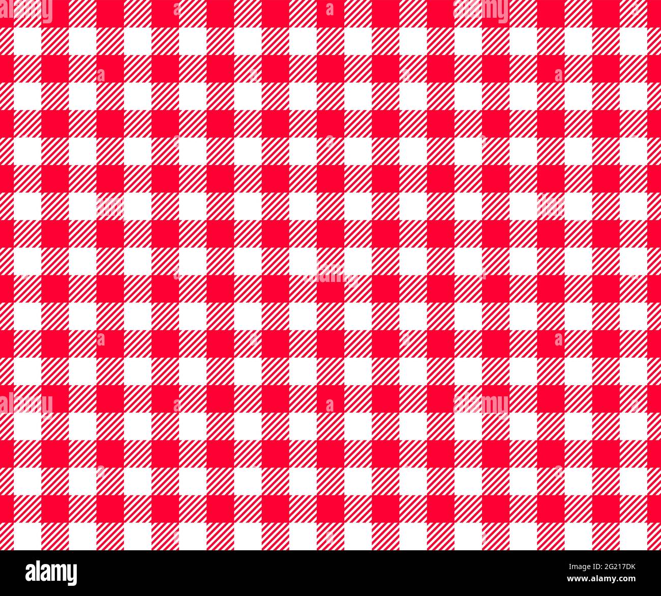 Red and white checkered background with striped squares for picnic blanket,  tablecloth, plaid, shirt textile design. Gingham seamless pattern. Fabric  geometric texture. Vector flat illustration Stock Vector Image & Art - Alamy