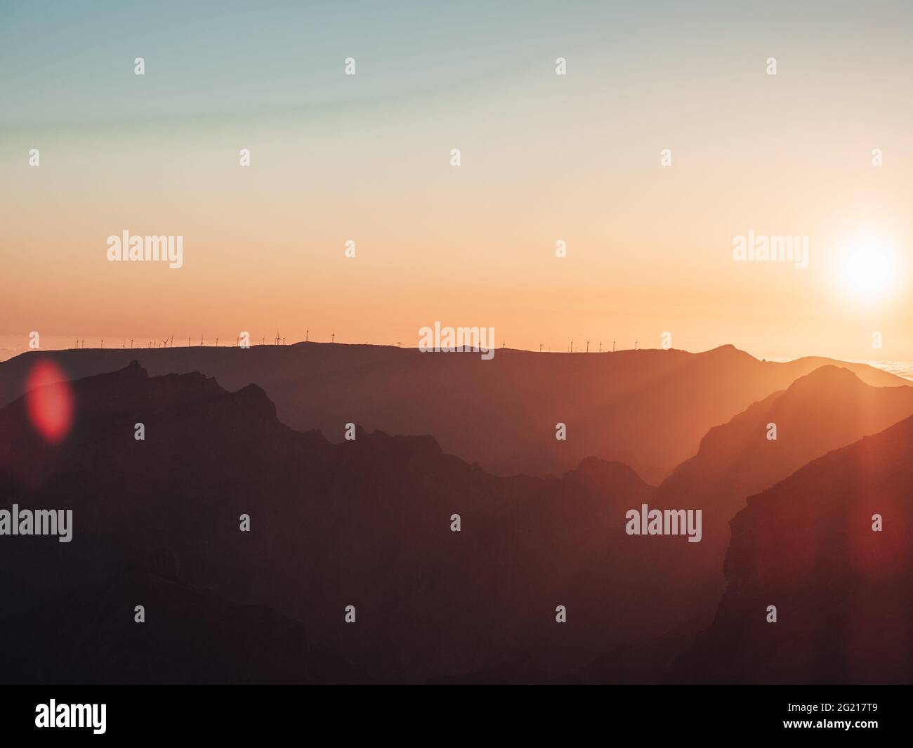 Layered mountain ranges sunset hi-res stock photography and images - Alamy