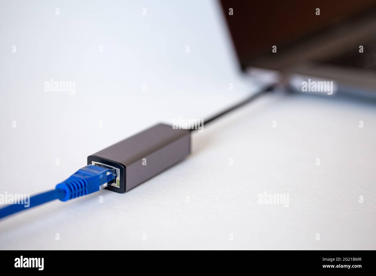 ethernet - type c adapter for laptop on white background Stock Photo ...