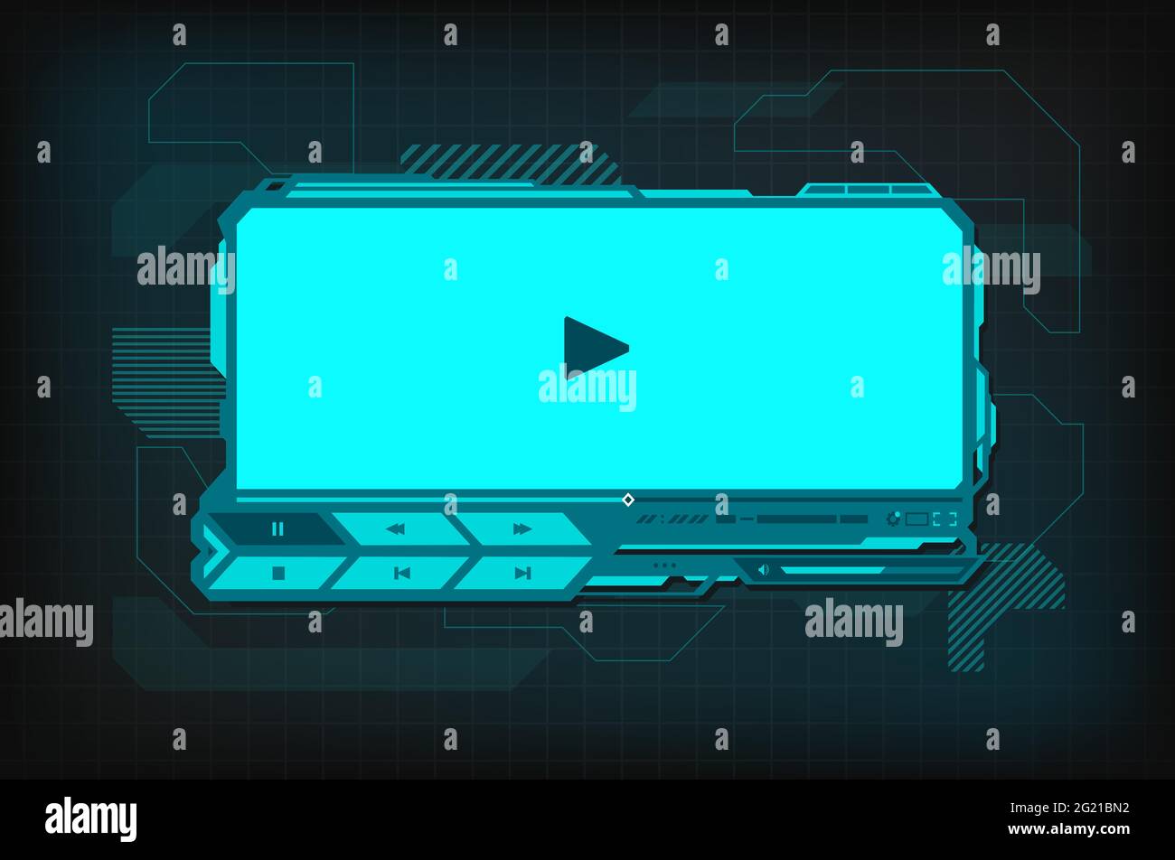 HUD video player futuristic interface. Vector digital skifi template
