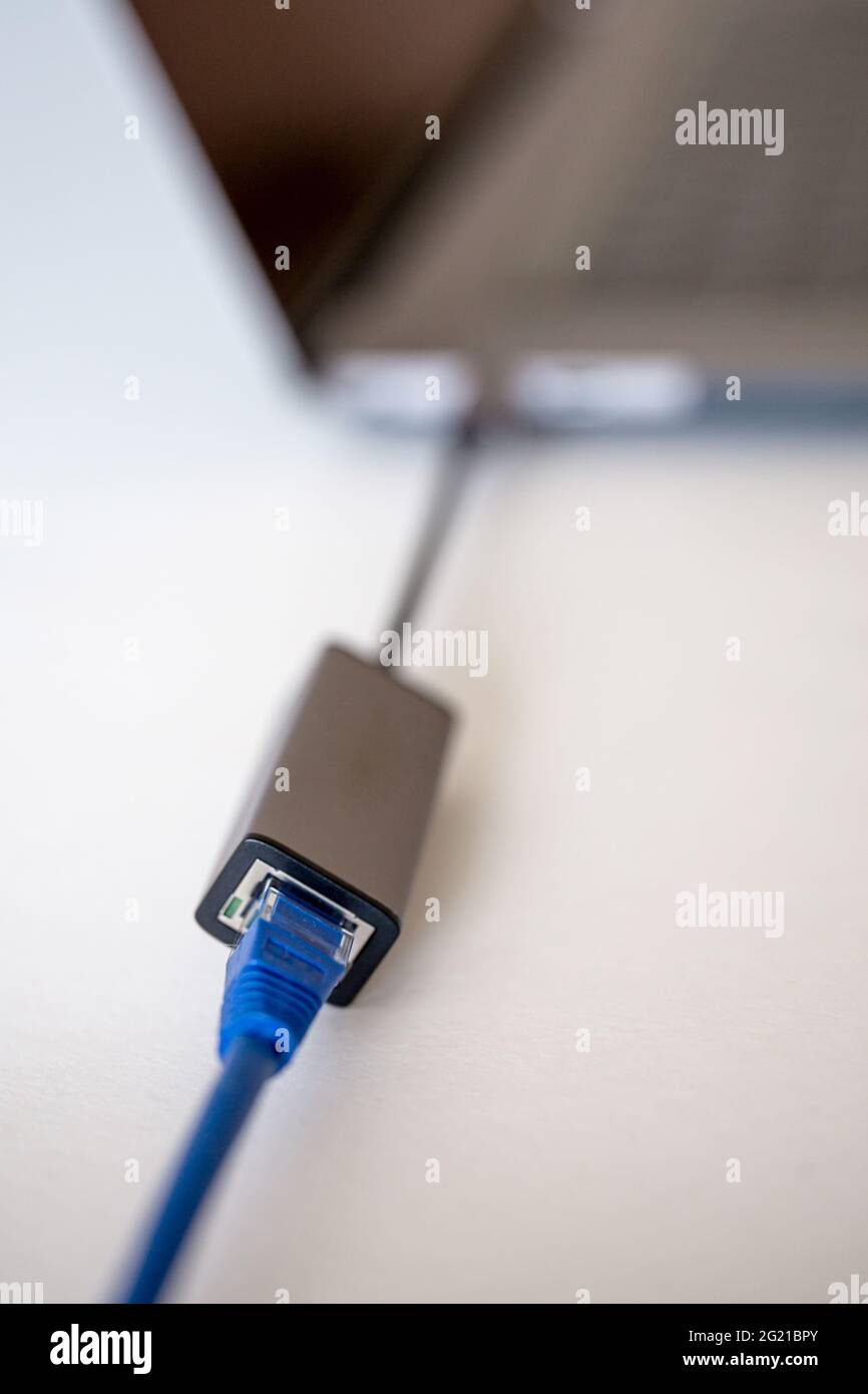 ethernet - type c adapter for laptop on white background Stock Photo ...