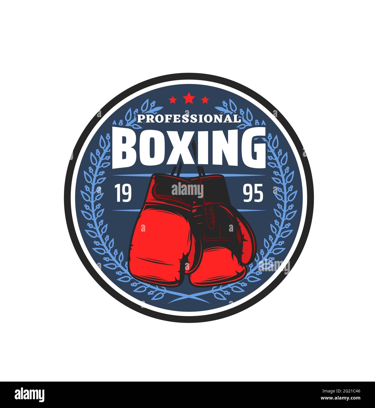 Boxing professional sport icon, kickboxing martial arts club vector emblem.  Box MMA or Muay Thai wrestling sport club and training center sign with bo  Stock Vector Image & Art - Alamy