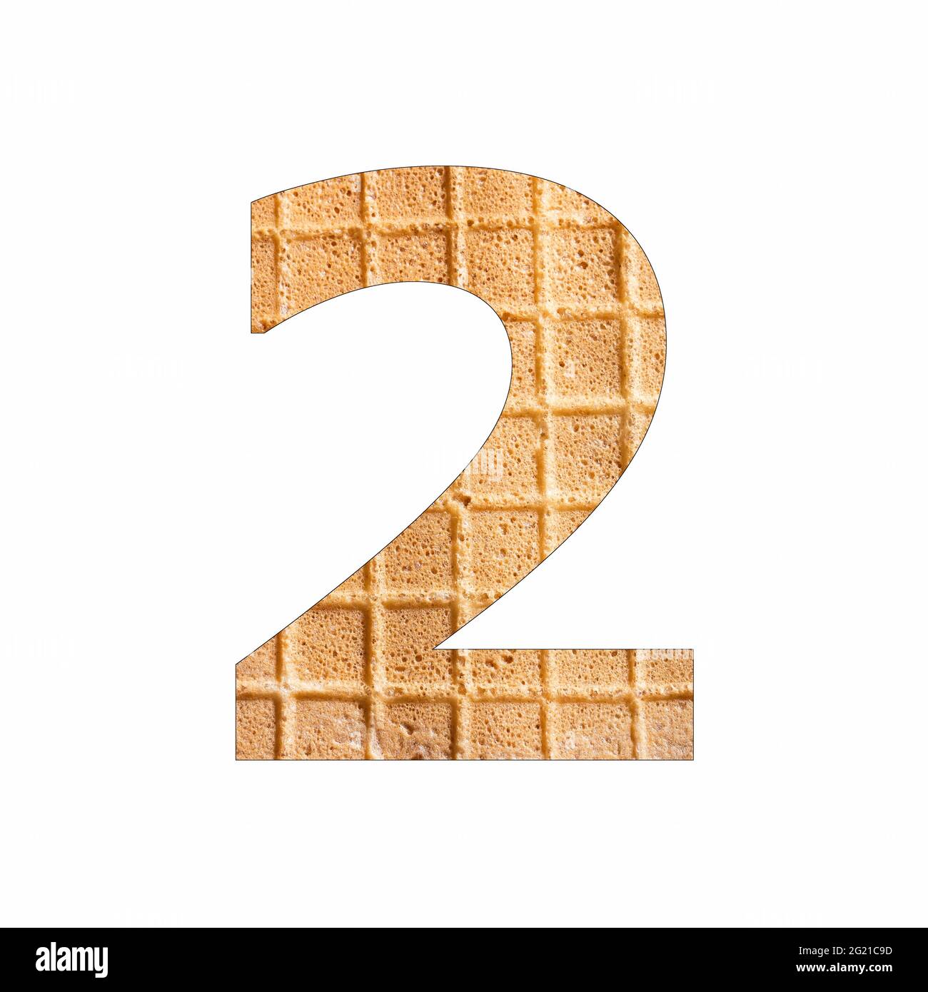 Digit number 2 - Wafer close-up texture Stock Photo - Alamy