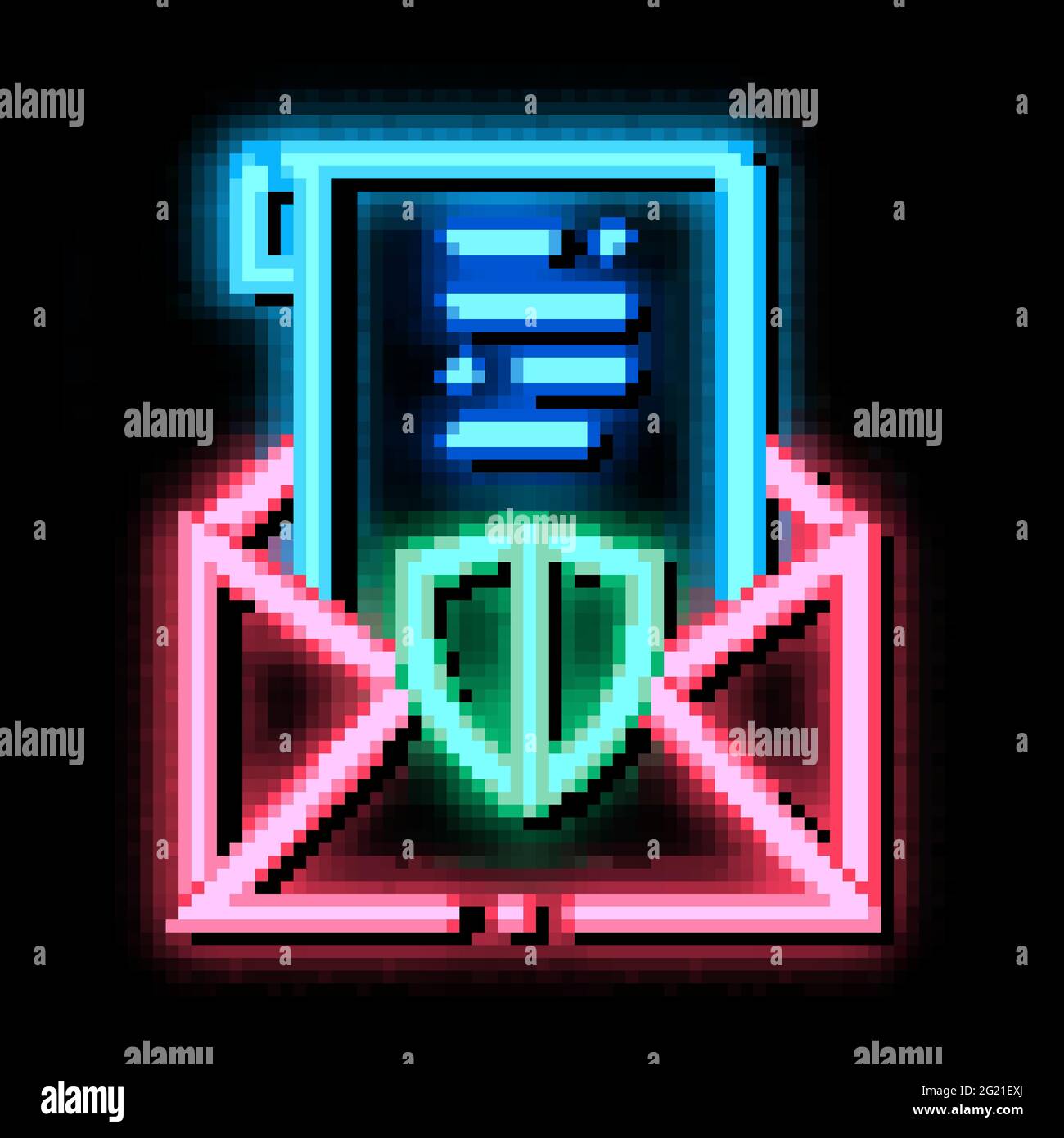protected letter neon glow icon illustration Stock Vector