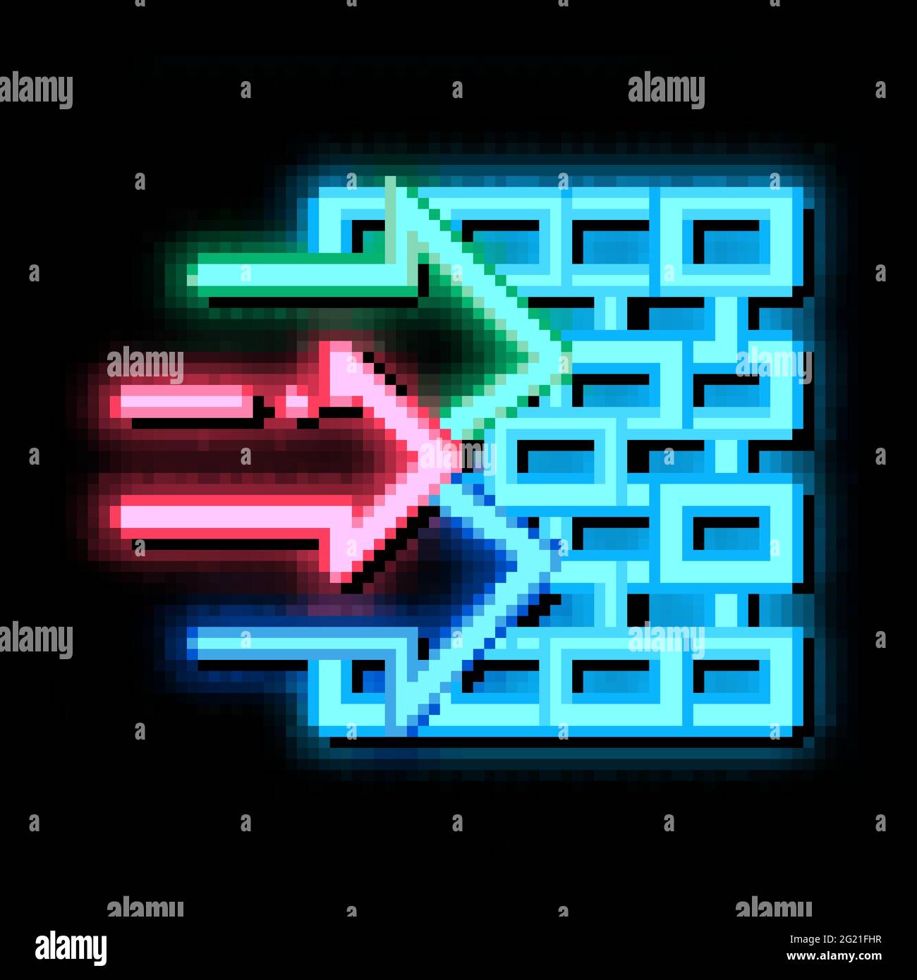 construction elements neon glow icon illustration Stock Vector