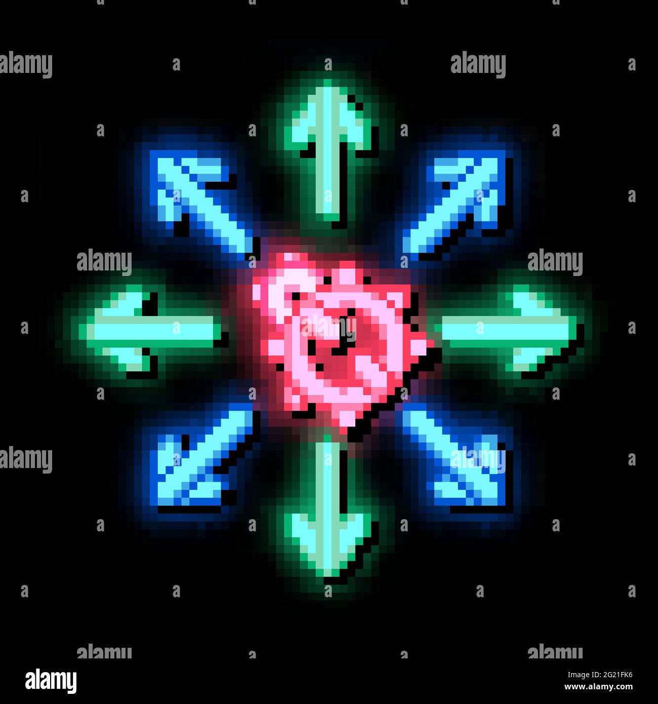 all-moving bug neon glow icon illustration Stock Vector