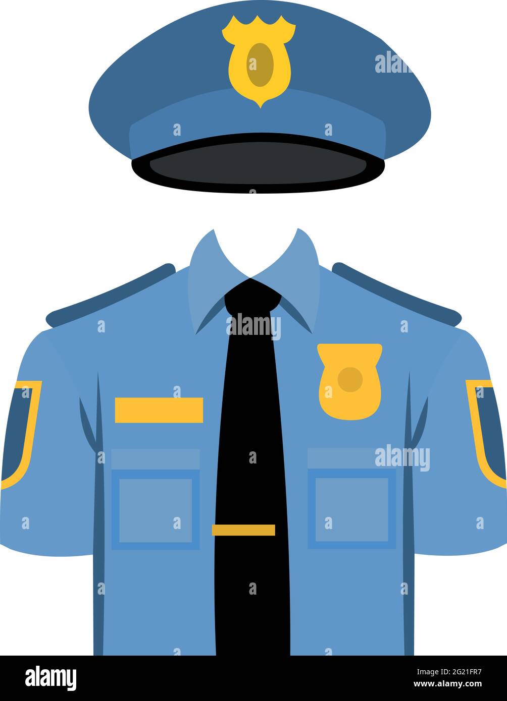 Vector illustration of police uniform and hat Stock Vector