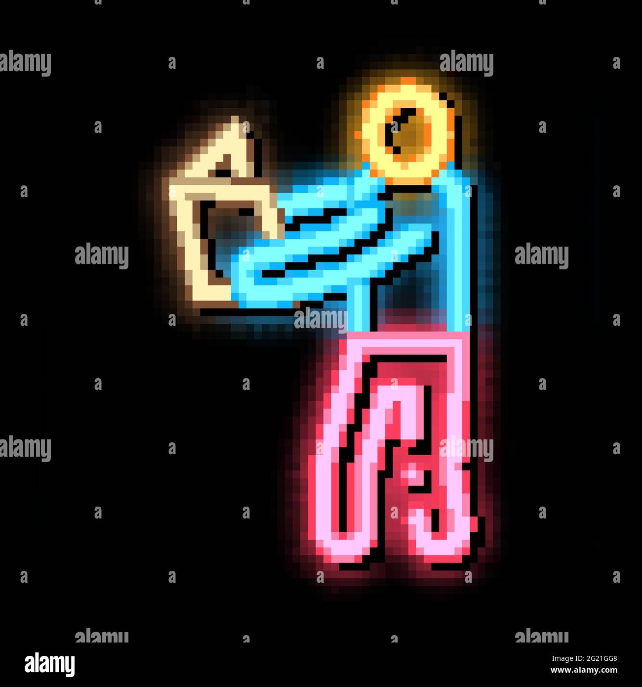 man reading book neon glow icon illustration Stock Vector Image & Art ...