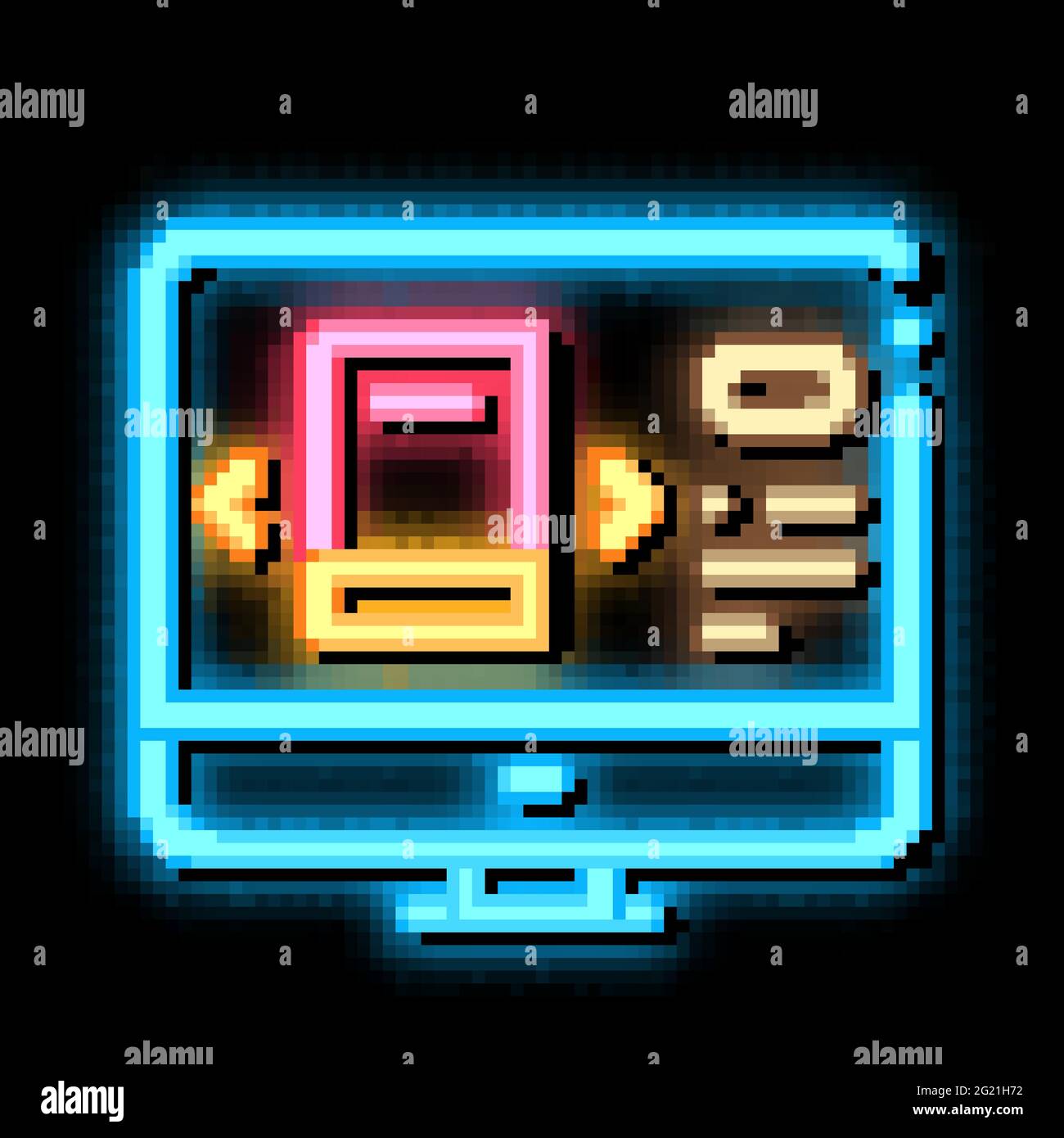 computer book selection neon glow icon illustration Stock Vector Image ...