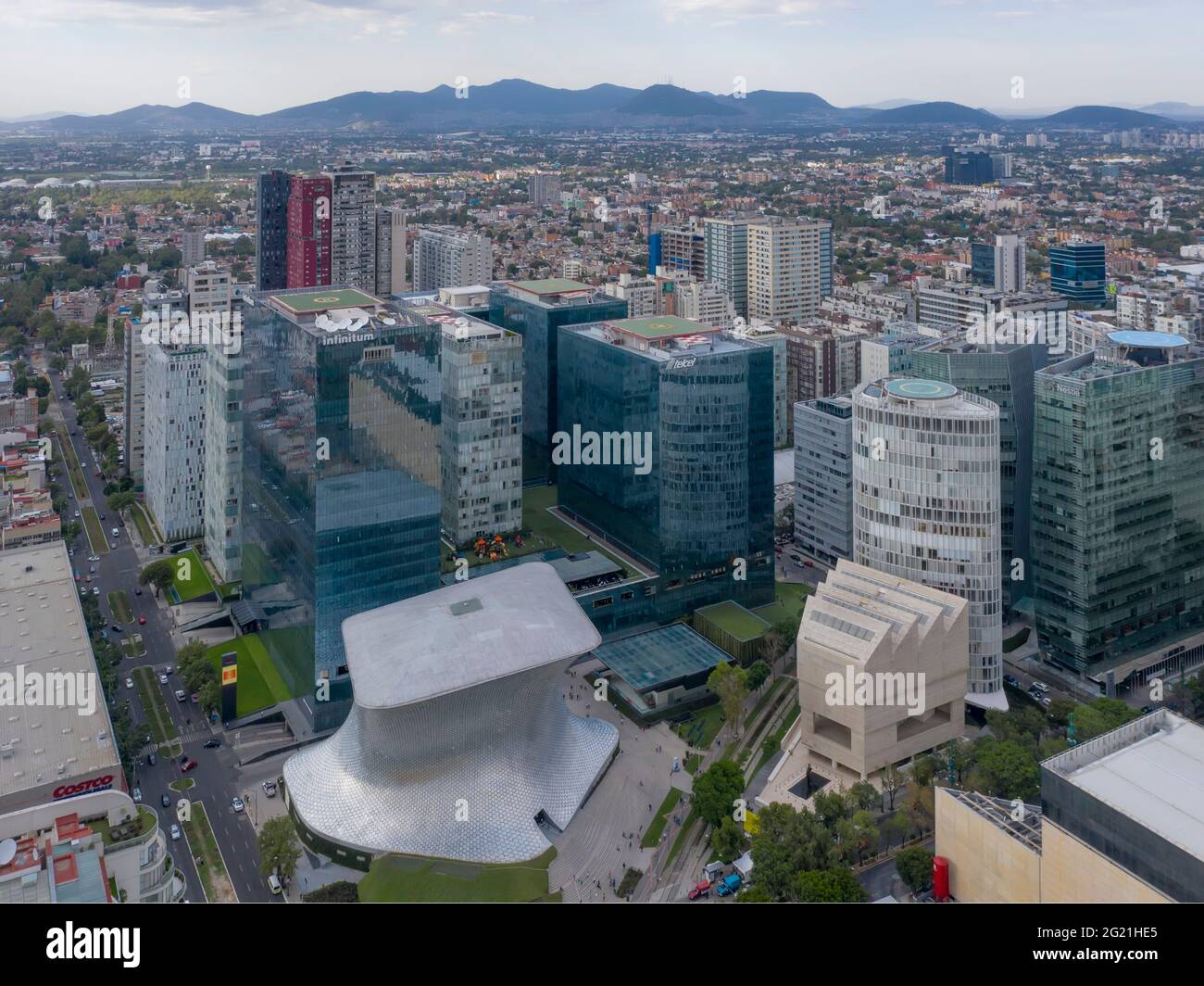 Soumaya Museum and Jumex Museum in the Carso area of Polanco, Mexico City, Mexico Stock Photo