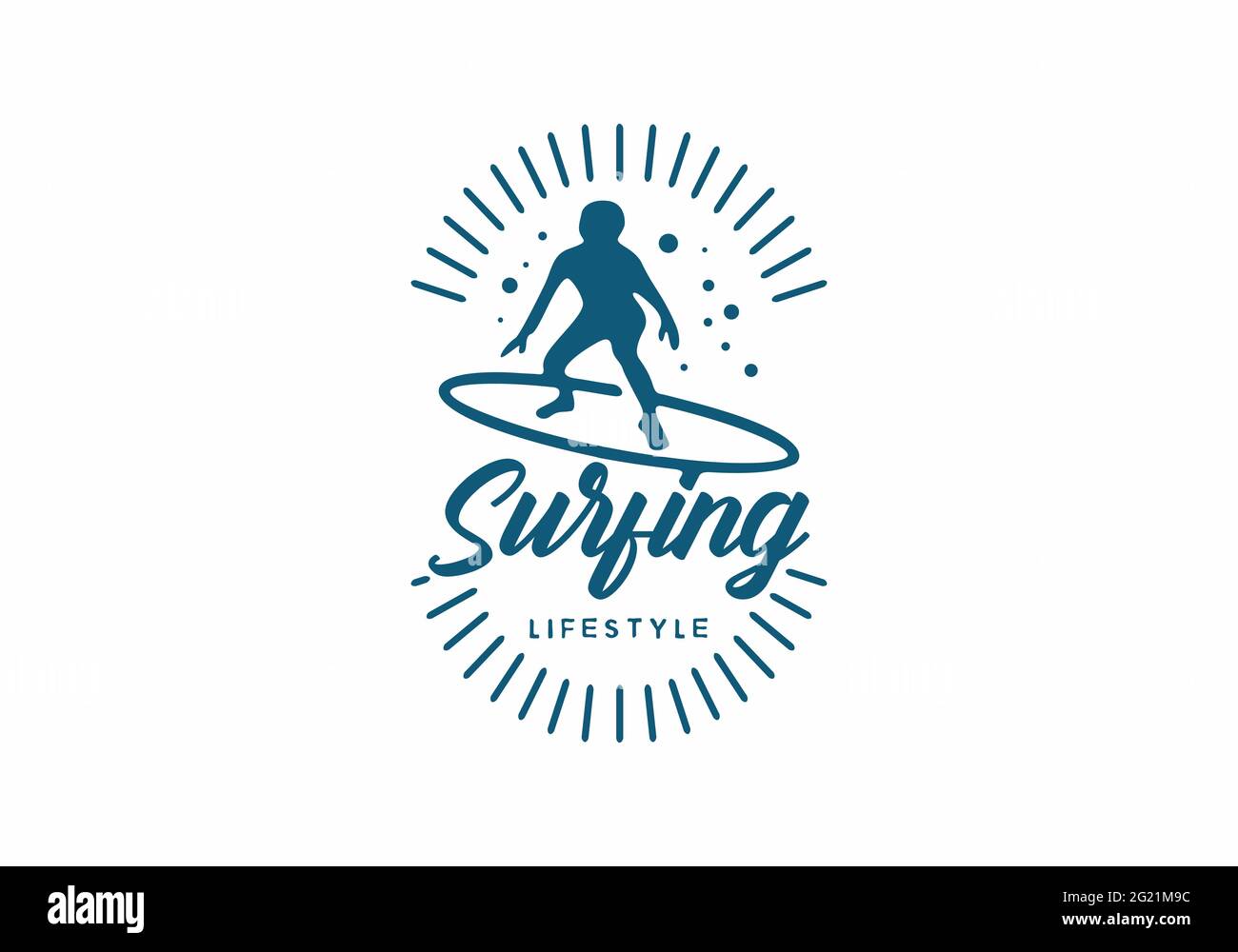 Surfing lifestyle line art badge design Stock Vector Image & Art - Alamy