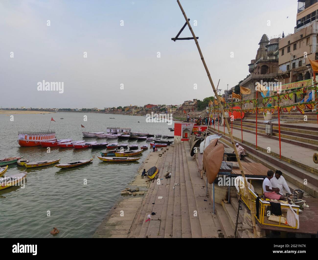 Ghat of  Varanasi Banaras Stock Photo