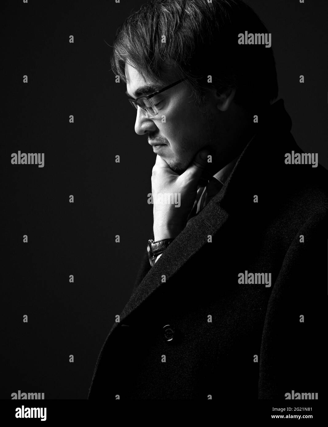 Male person in shirt Black and White Stock Photos & Images - Alamy