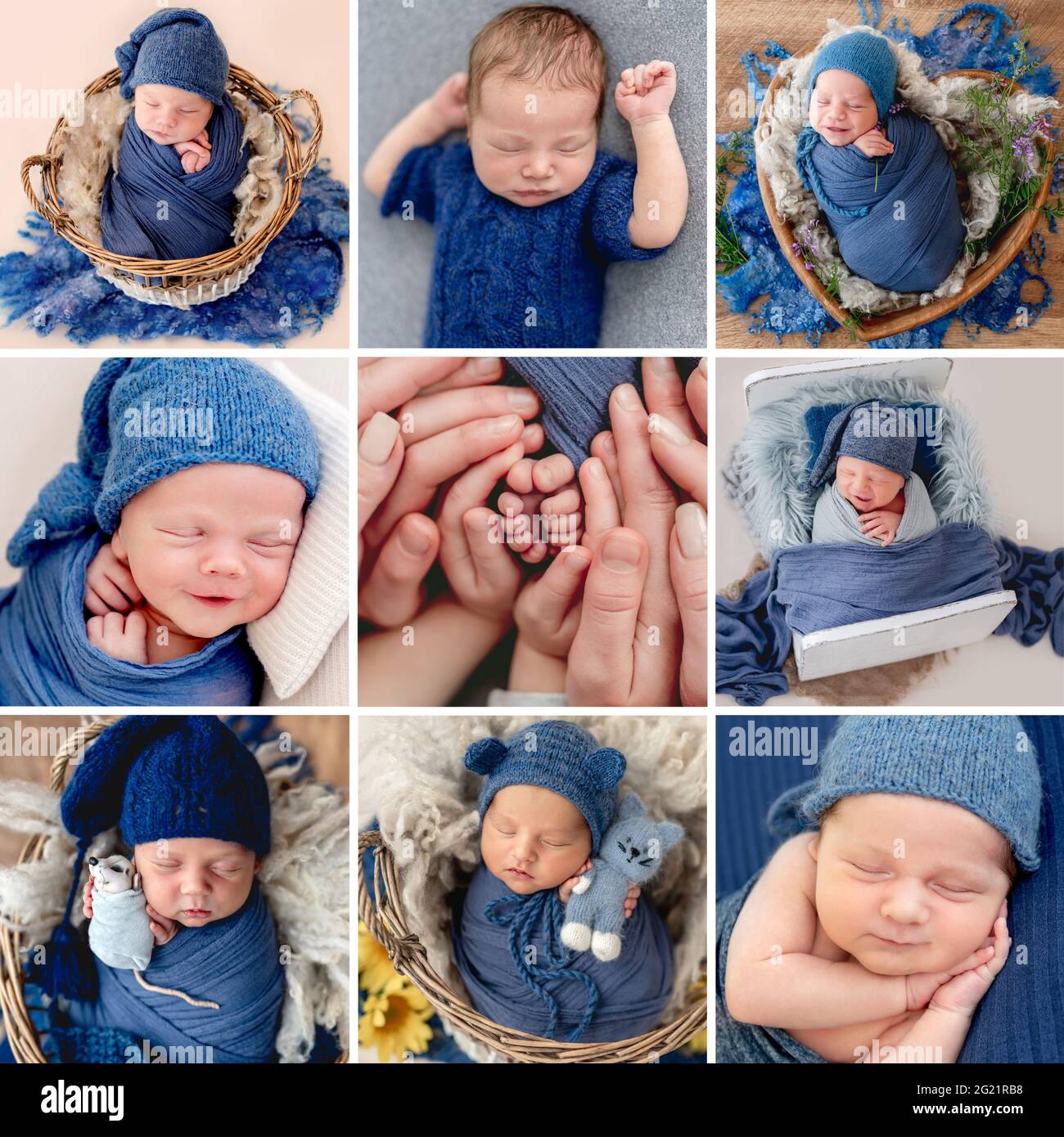 Collage of newborn baby photos Stock Photo Alamy