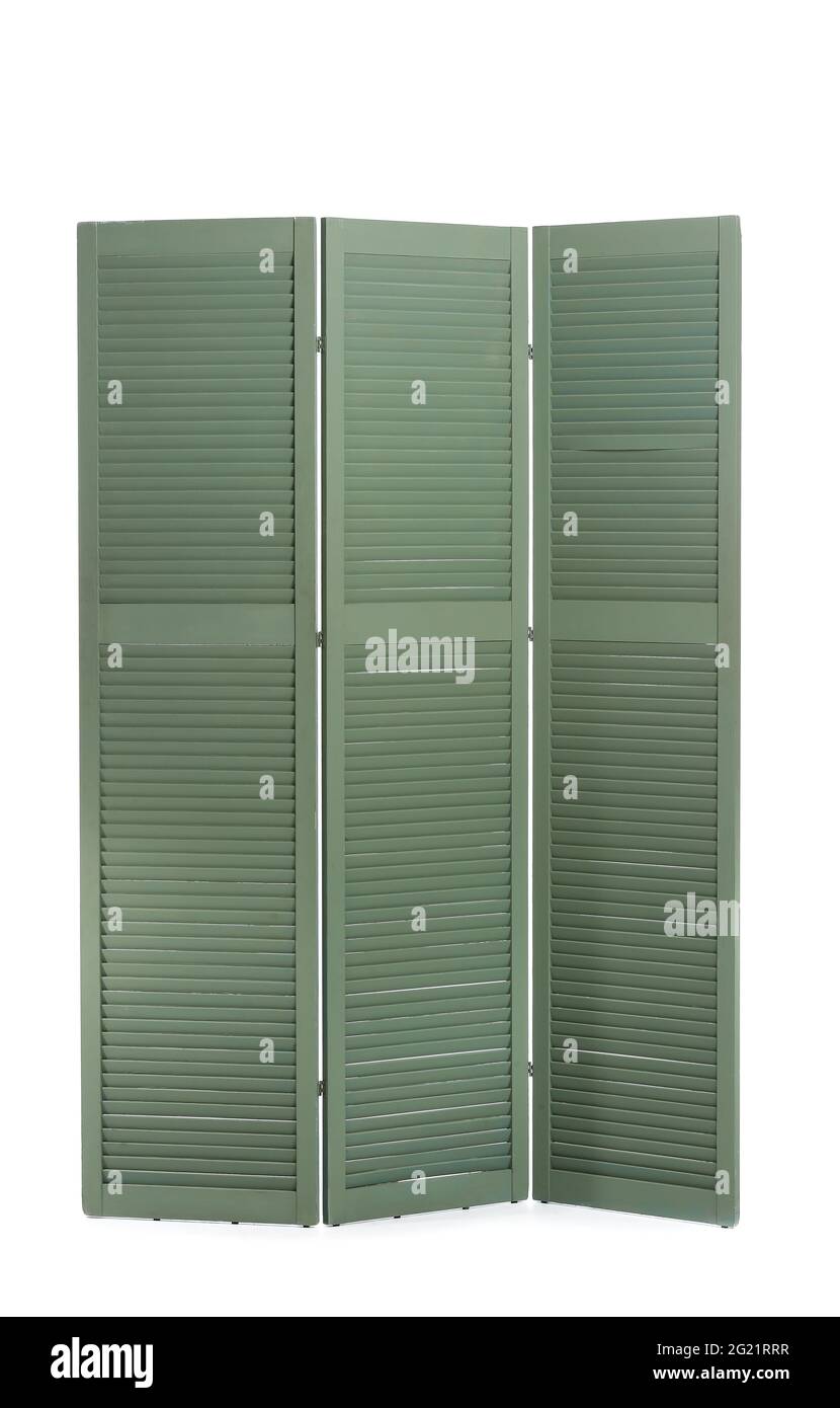 Modern folding screen on white background Stock Photo Alamy
