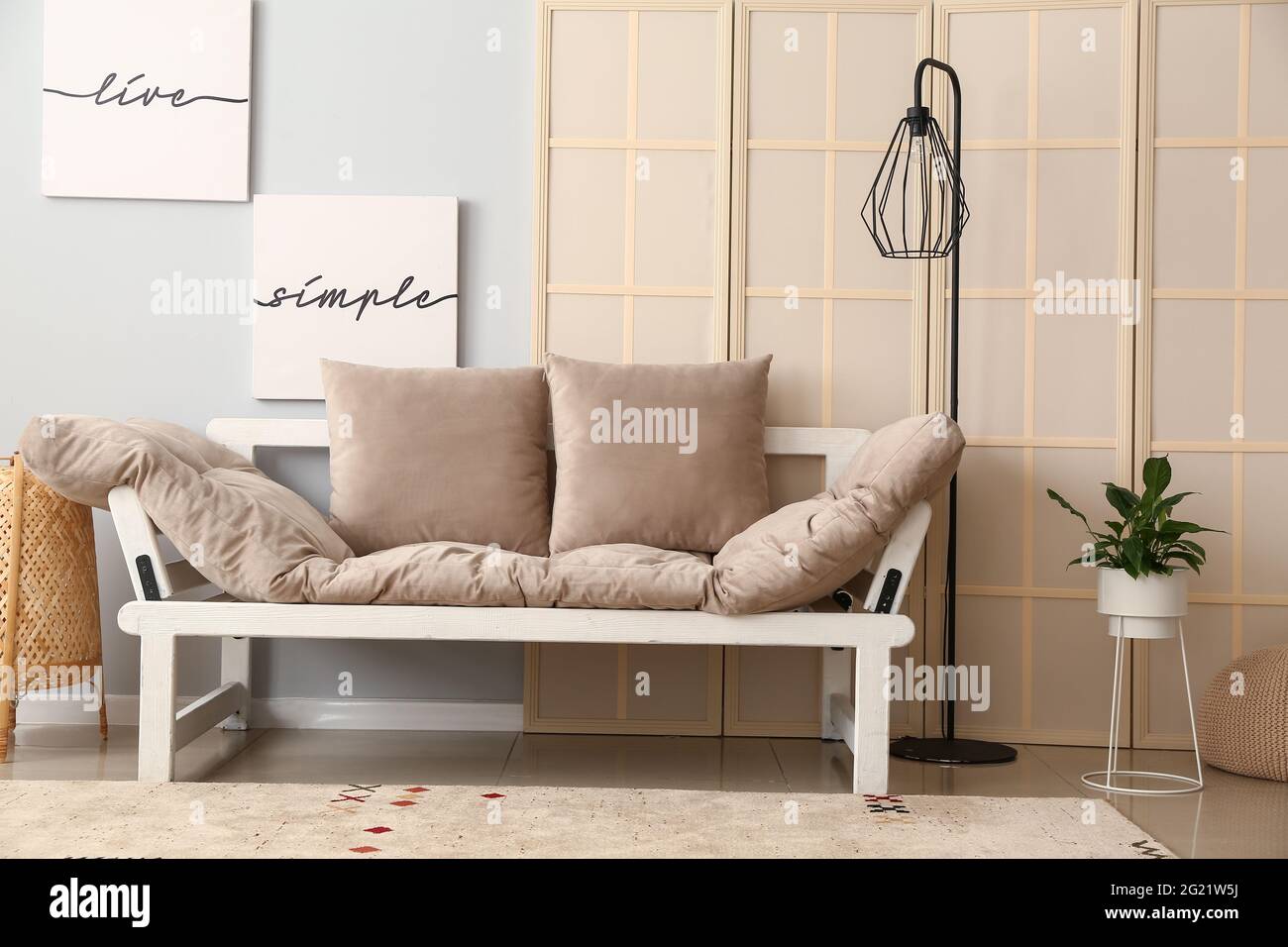 Interior of stylish living room Stock Photo - Alamy