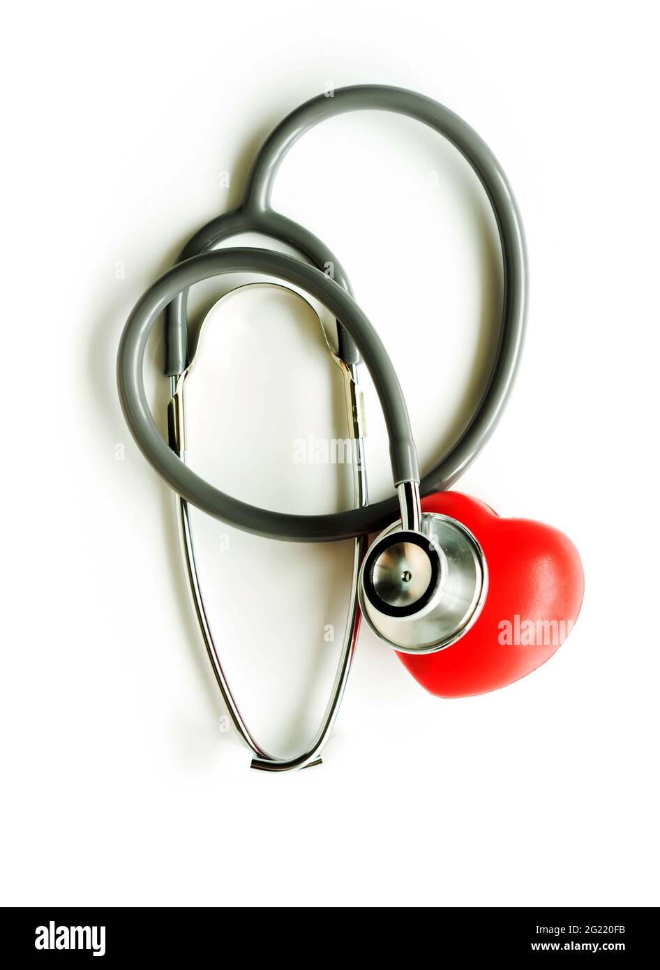 Medical stethoscope and heart isolated on white Stock Photo - Alamy