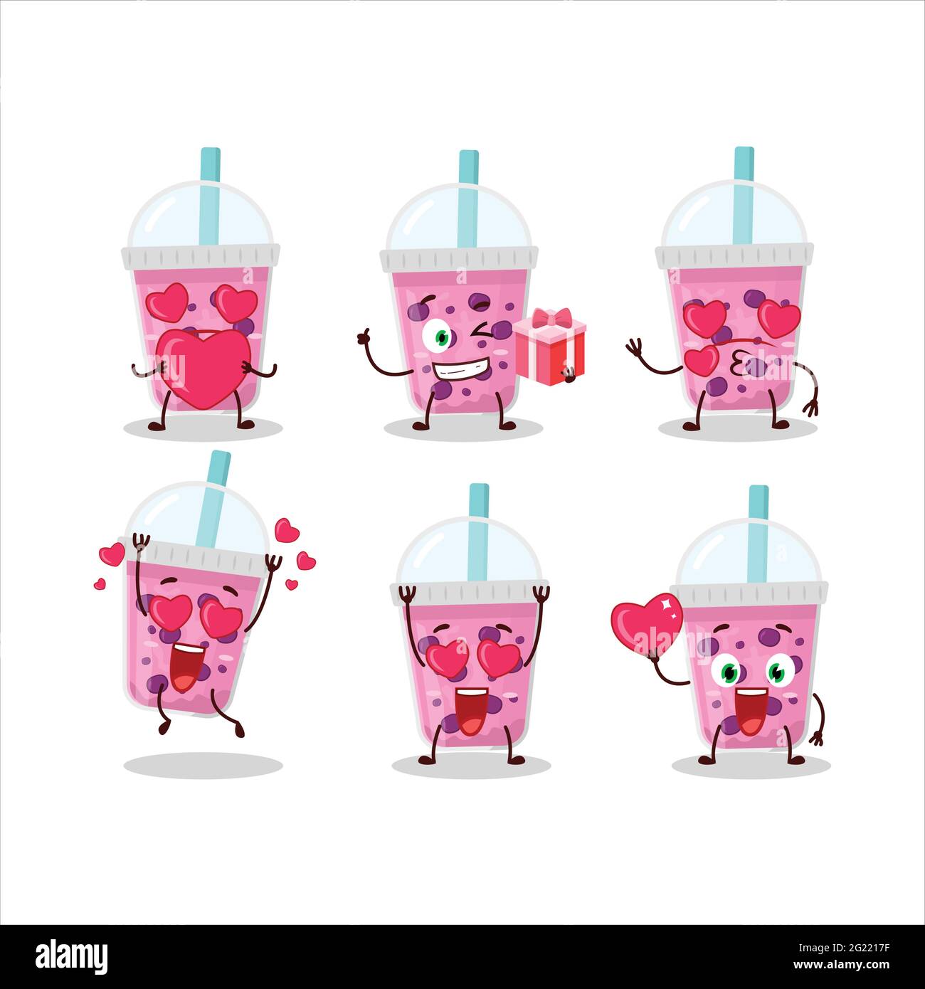 https://c8.alamy.com/comp/2G2217F/grapes-milk-with-boba-cartoon-character-with-love-cute-emoticon-vector-illustration-2G2217F.jpg