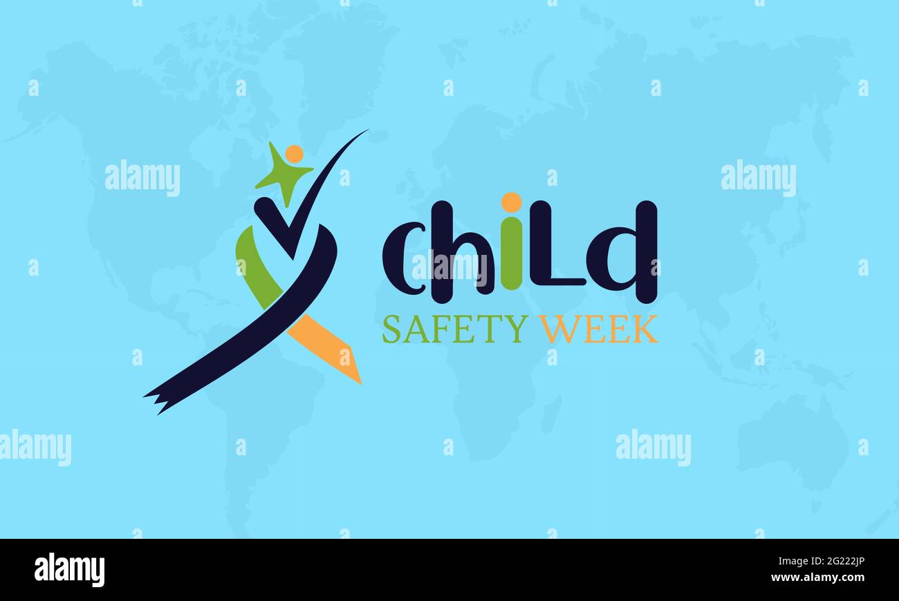 Child Safety Week Awareness Month Concept Observed on Every June. Child Safety Template for background, Banner, Poster, Card Awareness Campaign. Stock Vector
