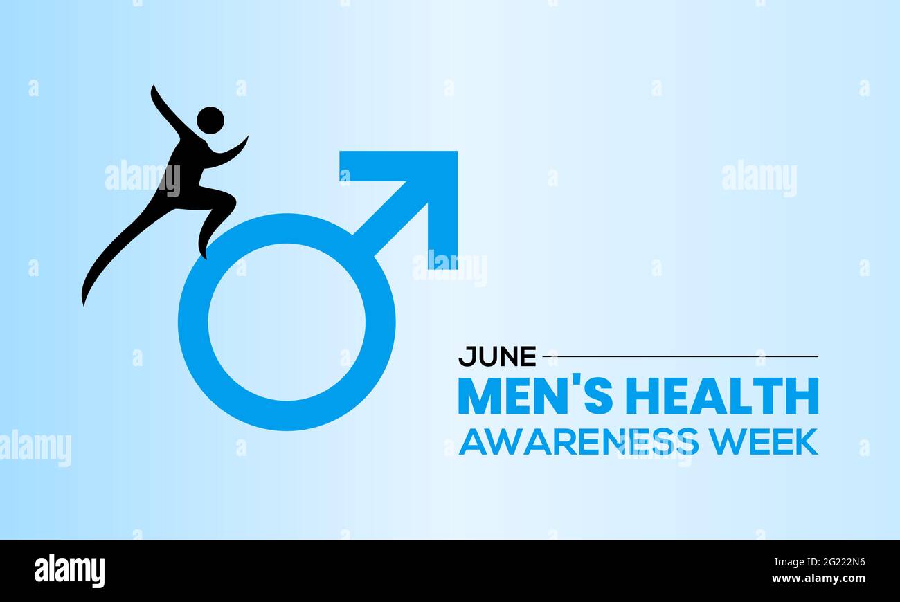 Men's Health Awareness Month in June. Banner, Greeting card, Background Template In Medical Health Awareness Campaign. Stock Vector