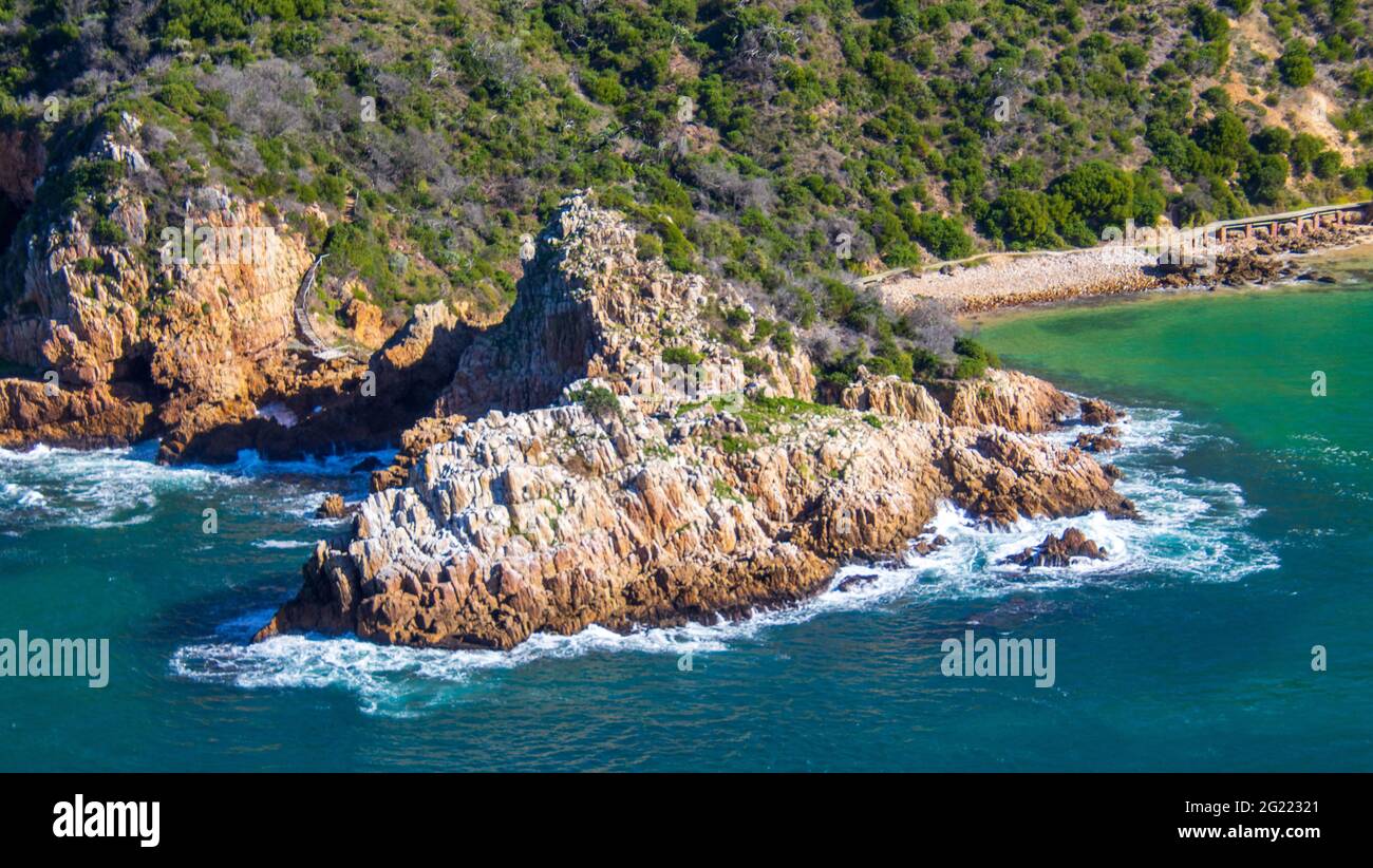The view of the famous coastal landmark in Knysna on the Garden Route in South Africa Stock Photo
