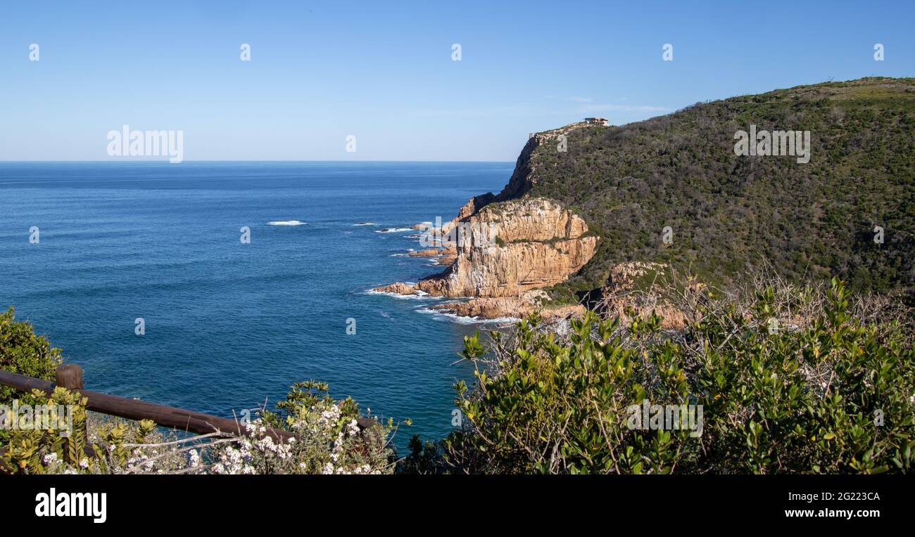 The view of the famous coastal landmark in Knysna on the Garden Route in South Africa Stock Photo