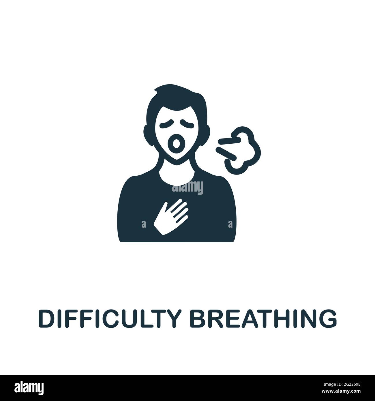 Difficulty Breathing icon. Monochrome simple element from coronavirus