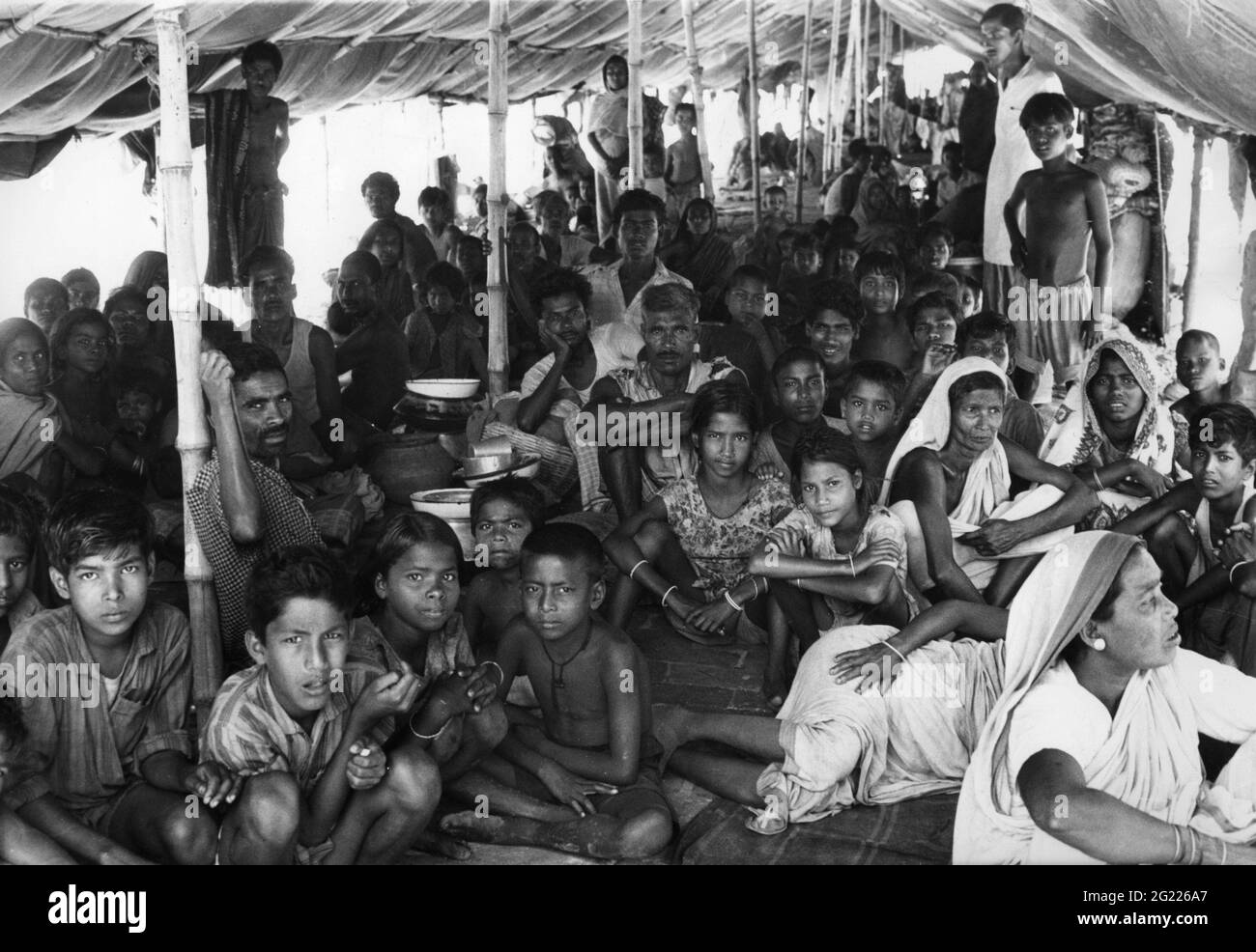 geography/travel, India, poeple, refugees, East Pakistani in a camp at Benapol, 13.4.1971, ADDITIONAL-RIGHTS-CLEARANCE-INFO-NOT-AVAILABLE Stock Photo