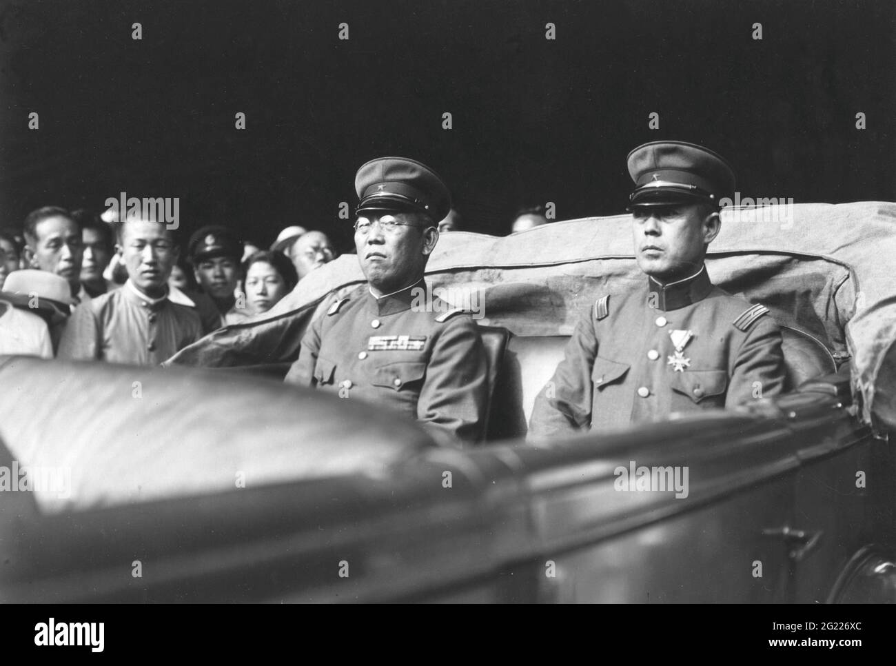 geography / travel, Japan, military, generals sitting in car, half length, general Kyosuke Kawamura, ADDITIONAL-RIGHTS-CLEARANCE-INFO-NOT-AVAILABLE Stock Photo